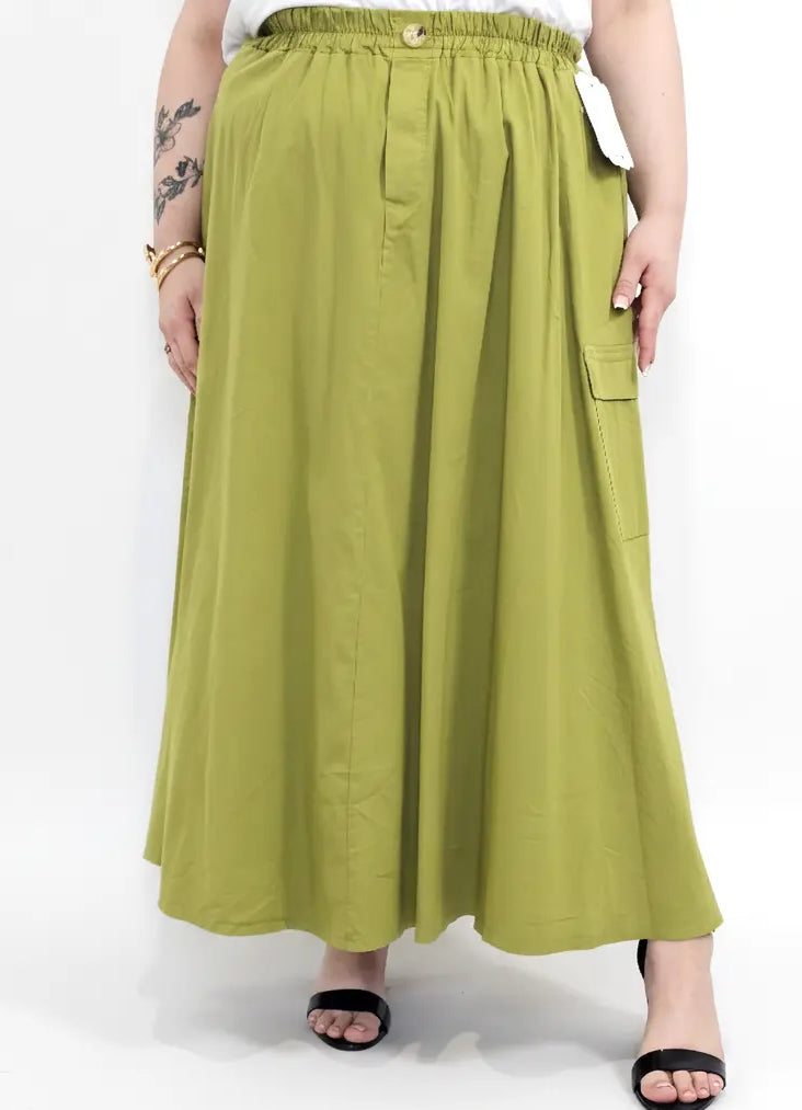 Spódnica plus size długa z gumką i kieszeniami – modna spódnica damska XXL Stylowa XL
