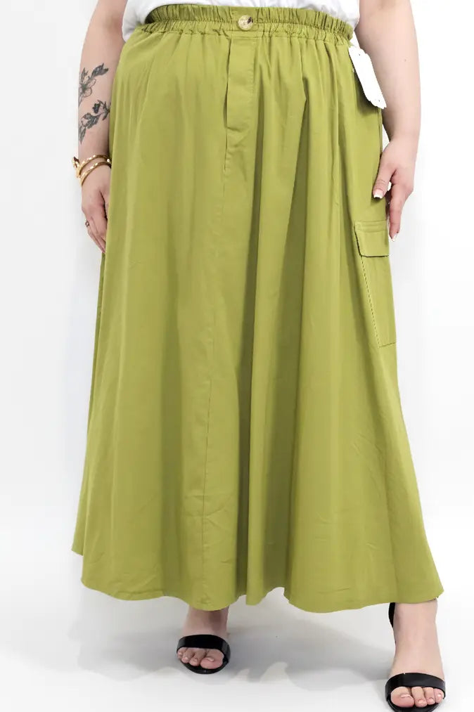Spódnica plus size długa z gumką i kieszeniami – modna spódnica damska XXL Stylowa XL