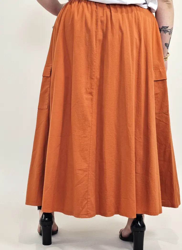 Spódnica plus size długa z gumką i kieszeniami – modna spódnica damska XXL Stylowa XL