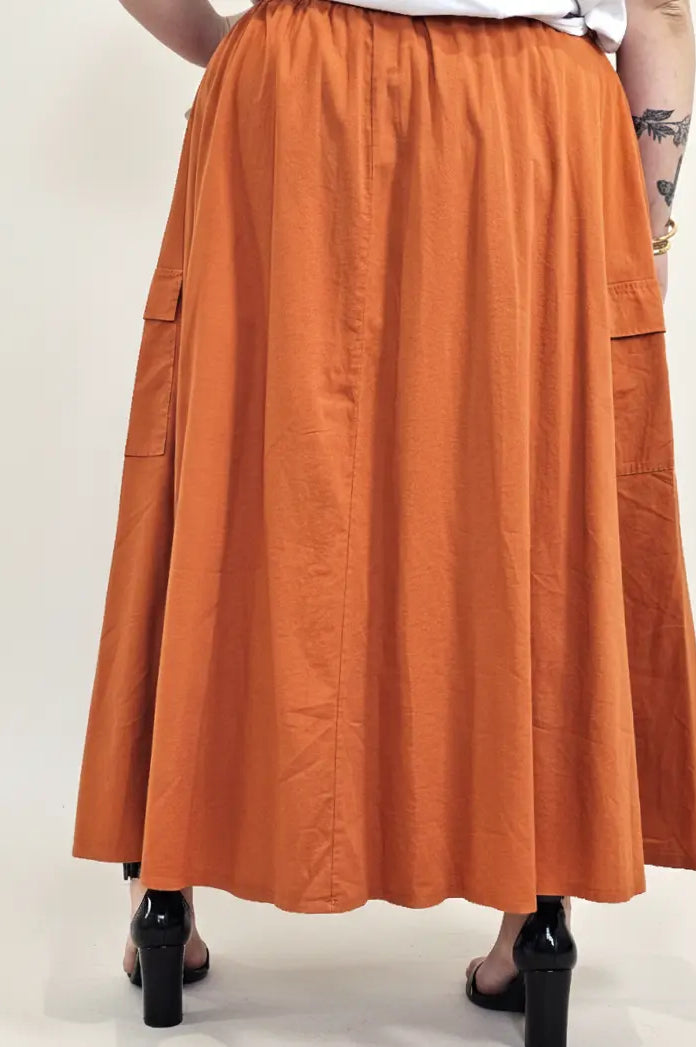 Spódnica plus size długa z gumką i kieszeniami – modna spódnica damska XXL Stylowa XL