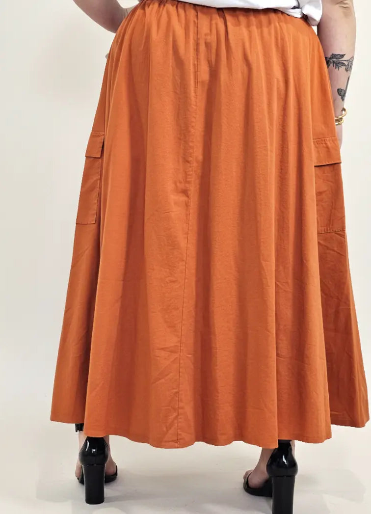 Spódnica plus size długa z gumką i kieszeniami – modna spódnica damska XXL Stylowa XL
