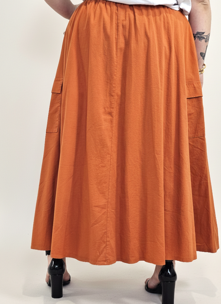 Spódnica plus size długa z gumką i kieszeniami – modna spódnica damska XXL Stylowa XL