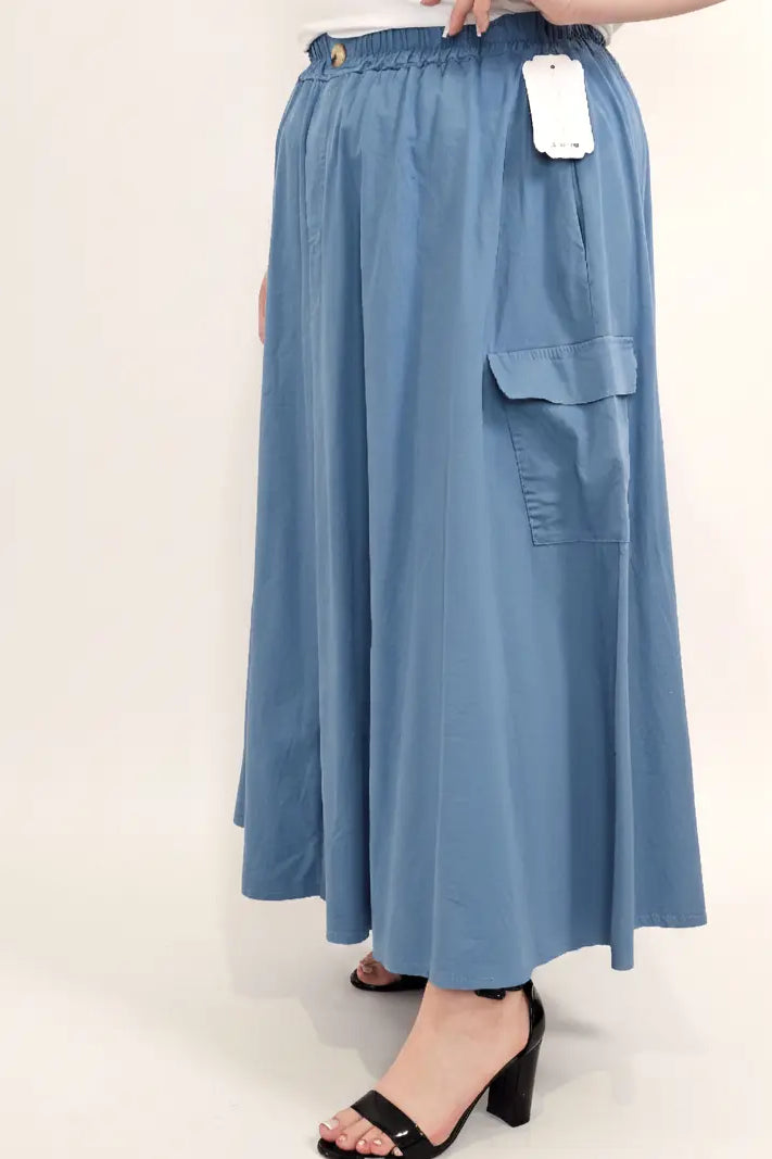 Spódnica plus size długa z gumką i kieszeniami – modna spódnica damska XXL Stylowa XL