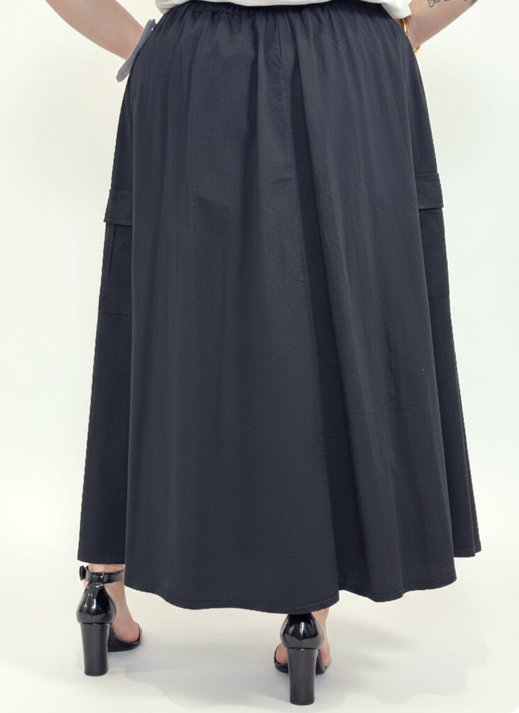 Spódnica plus size długa z gumką i kieszeniami – modna spódnica damska XXL Stylowa XL