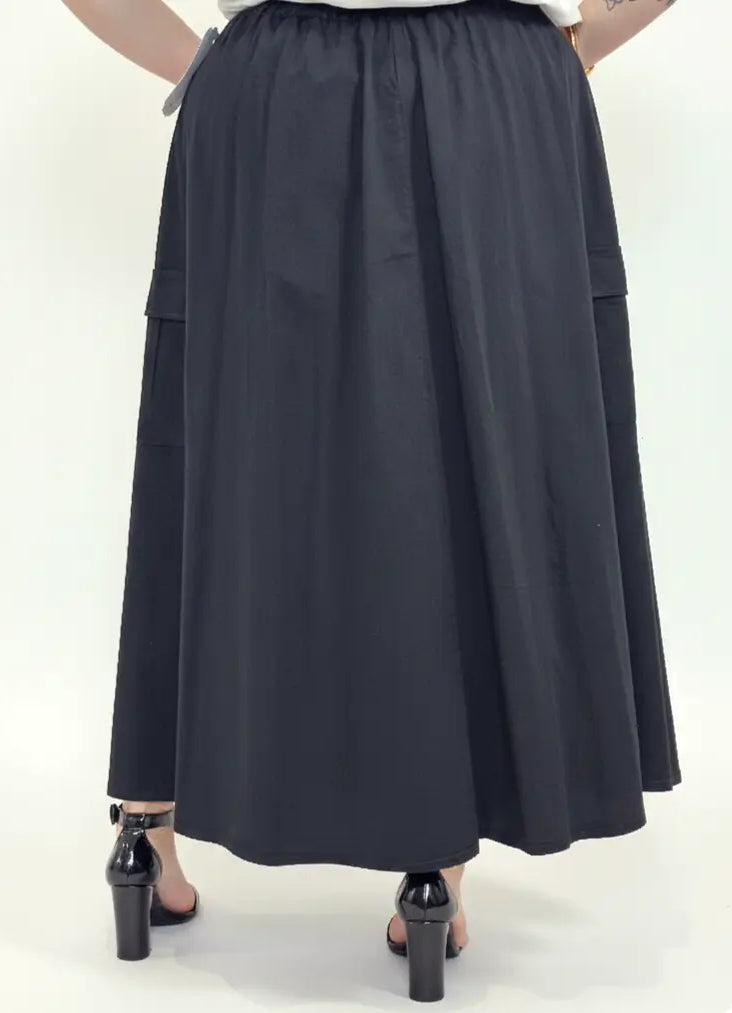 Spódnica plus size długa z gumką i kieszeniami – modna spódnica damska XXL Stylowa XL