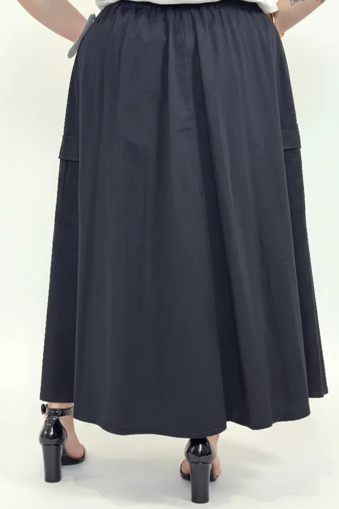 Spódnica plus size długa z gumką i kieszeniami – modna spódnica damska XXL Stylowa XL