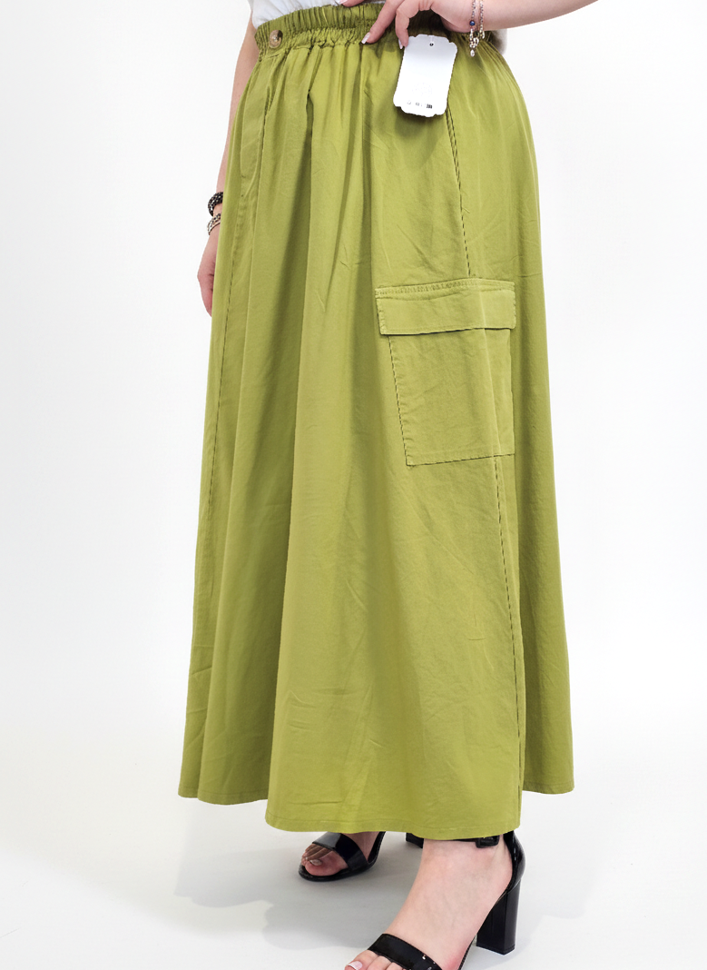 Spódnica plus size długa z gumką i kieszeniami – modna spódnica damska XXL Stylowa XL