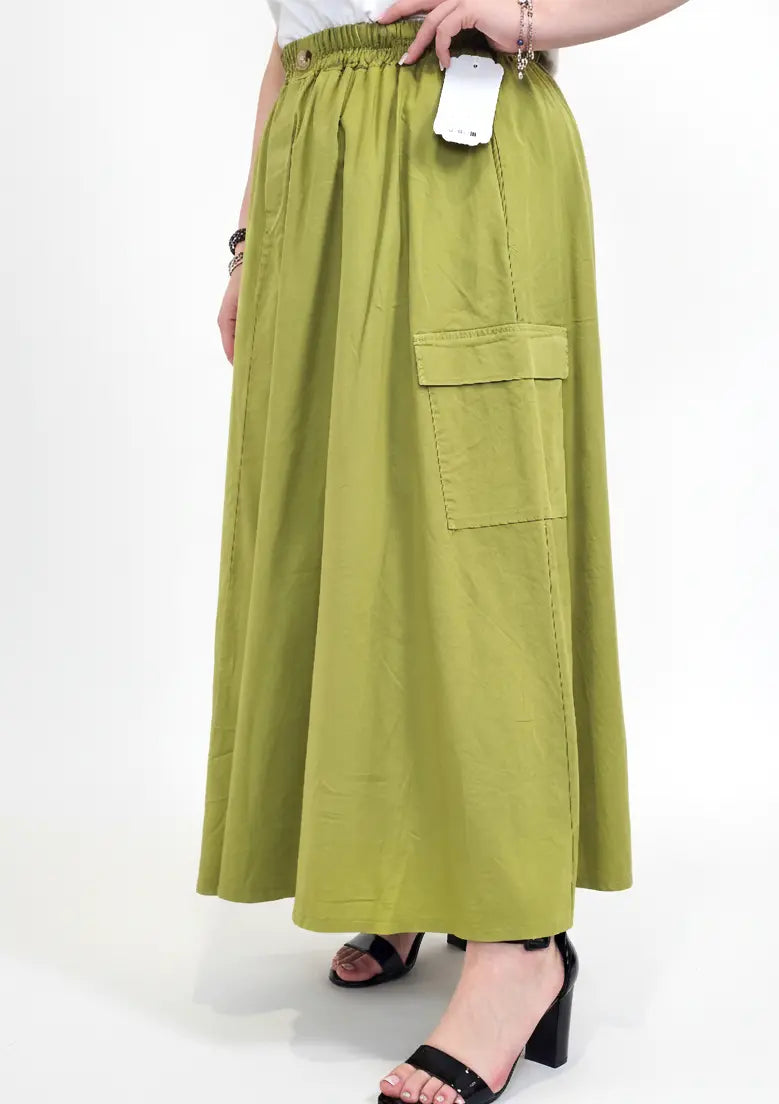 Spódnica plus size długa z gumką i kieszeniami – modna spódnica damska XXL Stylowa XL