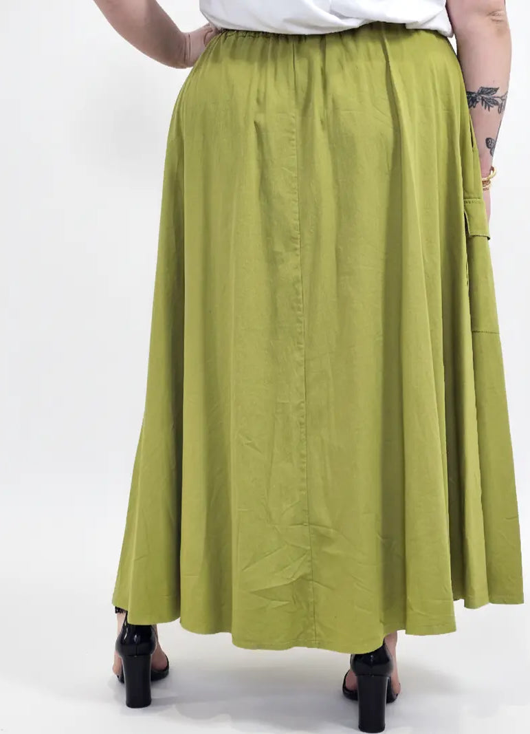 Spódnica plus size długa z gumką i kieszeniami – modna spódnica damska XXL Stylowa XL