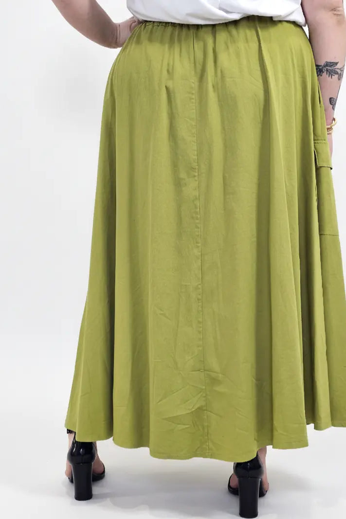 Spódnica plus size długa z gumką i kieszeniami – modna spódnica damska XXL Stylowa XL