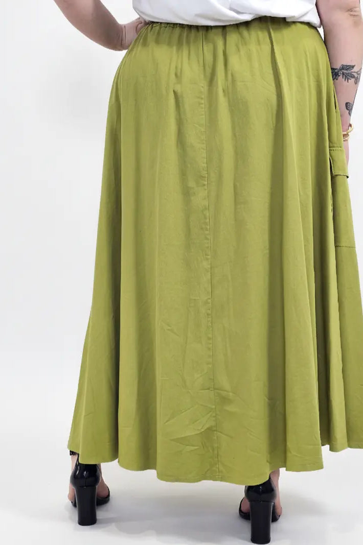 Spódnica plus size długa z gumką i kieszeniami – modna spódnica damska XXL Stylowa XL