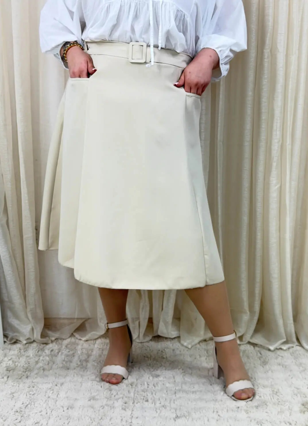 Spódnica plus size elegancka z paskiem – stylowa klasyka XXL Stylowa XL