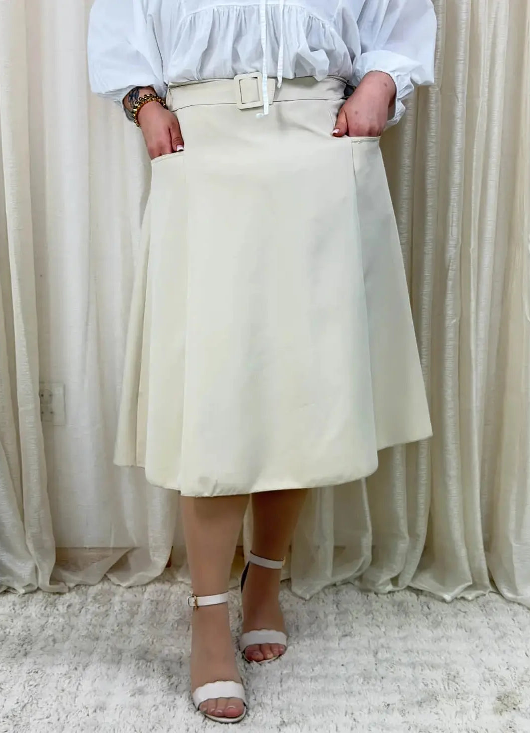 Spódnica plus size elegancka z paskiem – stylowa klasyka XXL Stylowa XL