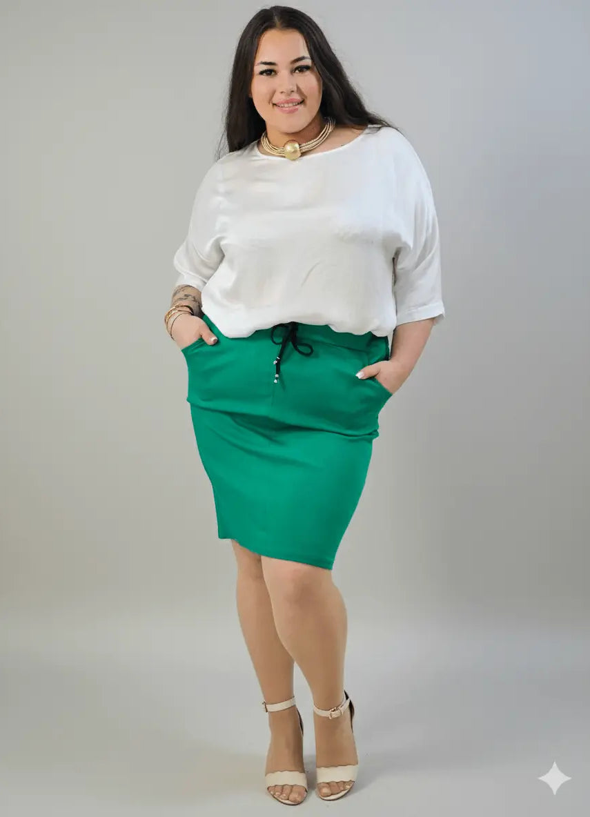 Spódnica plus size gnieciuchowa – wygodna spódnica XXL na co dzień Stylowa XL