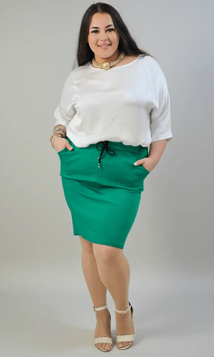 Spódnica plus size gnieciuchowa – wygodna spódnica XXL na co dzień Stylowa XL