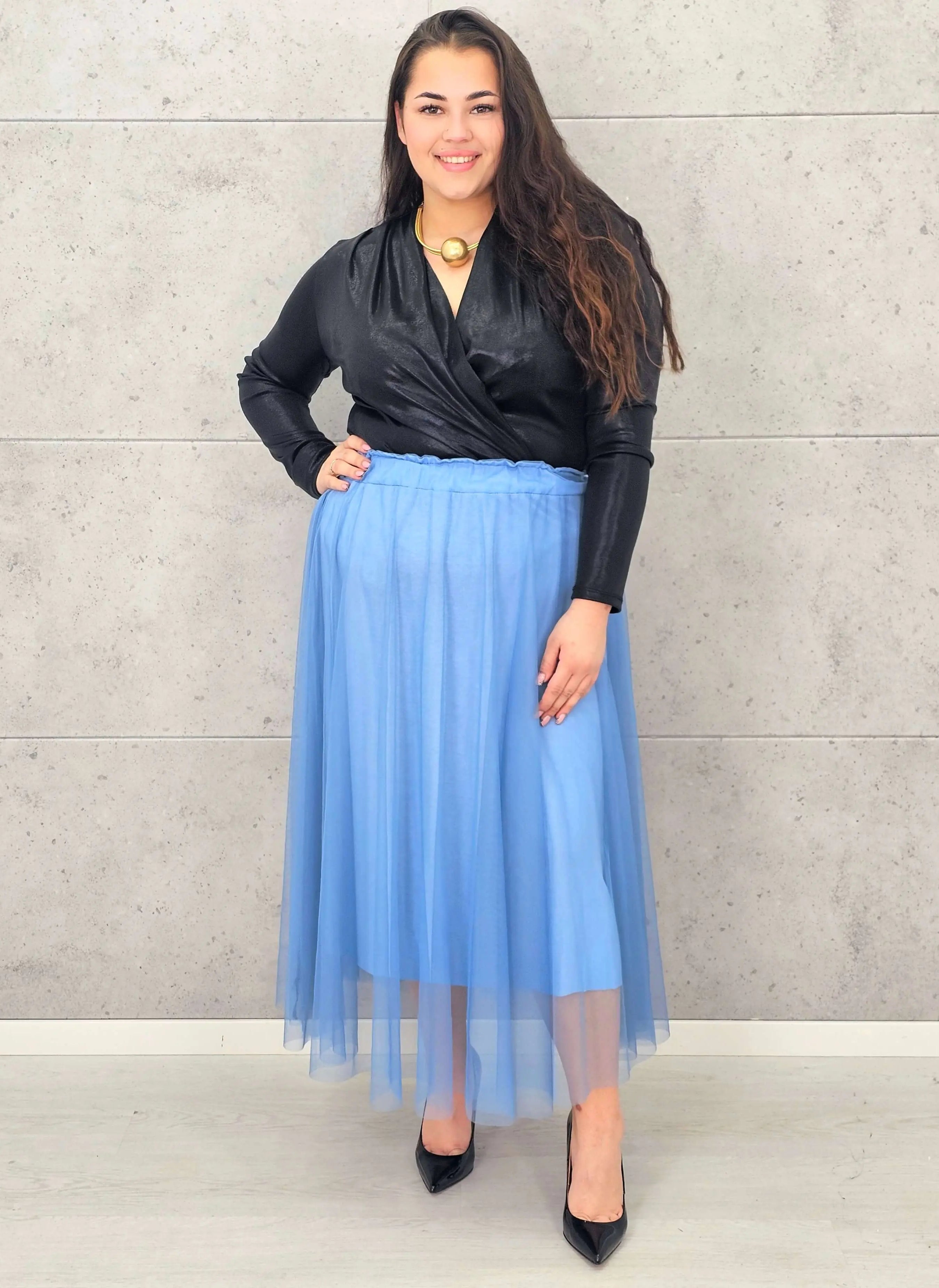 Spódnica plus size tiulowa midi – zwiewna, lekka i kobieca propozycja XXL Stylowa XL