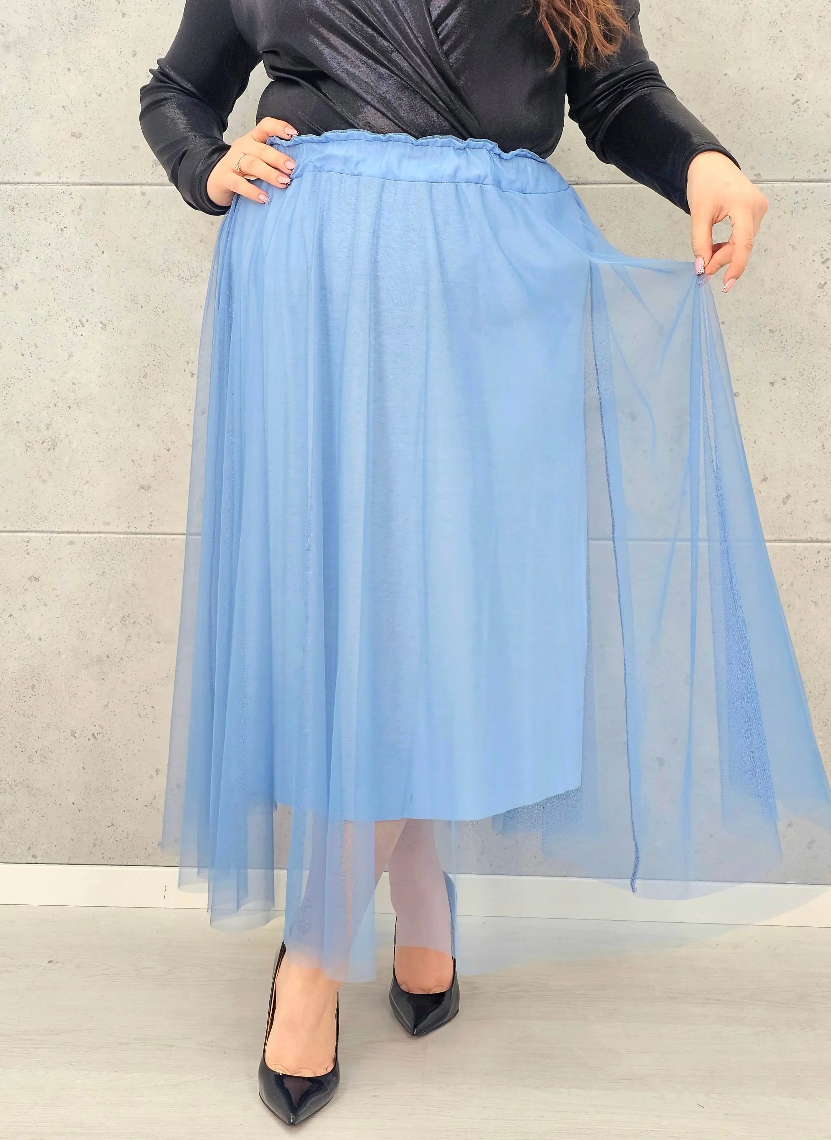 Spódnica plus size tiulowa midi – zwiewna, lekka i kobieca propozycja XXL Stylowa XL