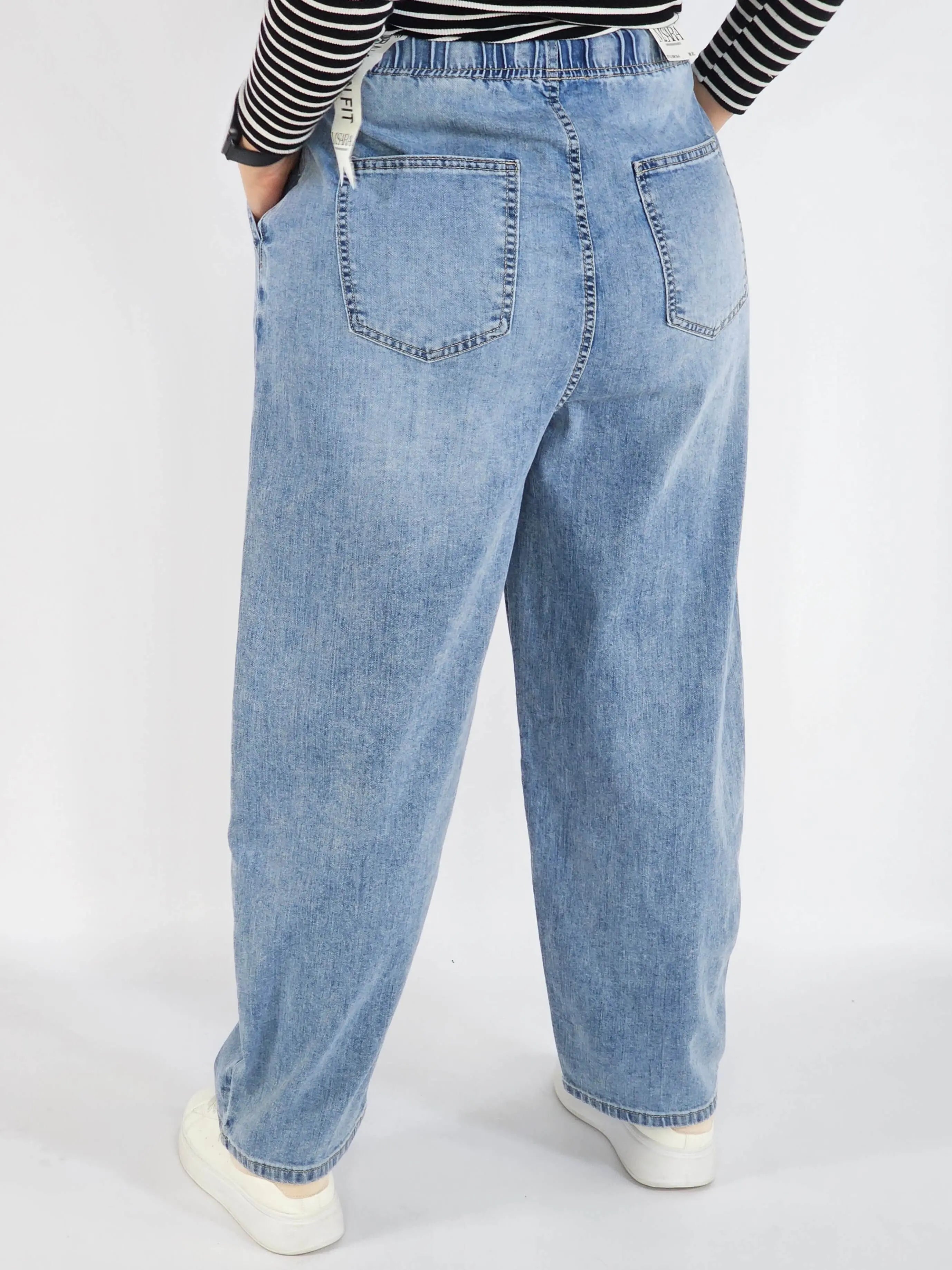 Spodnie Plus Size Jeansy Balloon Fit M'Sara z Gumką w Pasie – Modne i Wygodne XXL Stylowa XL