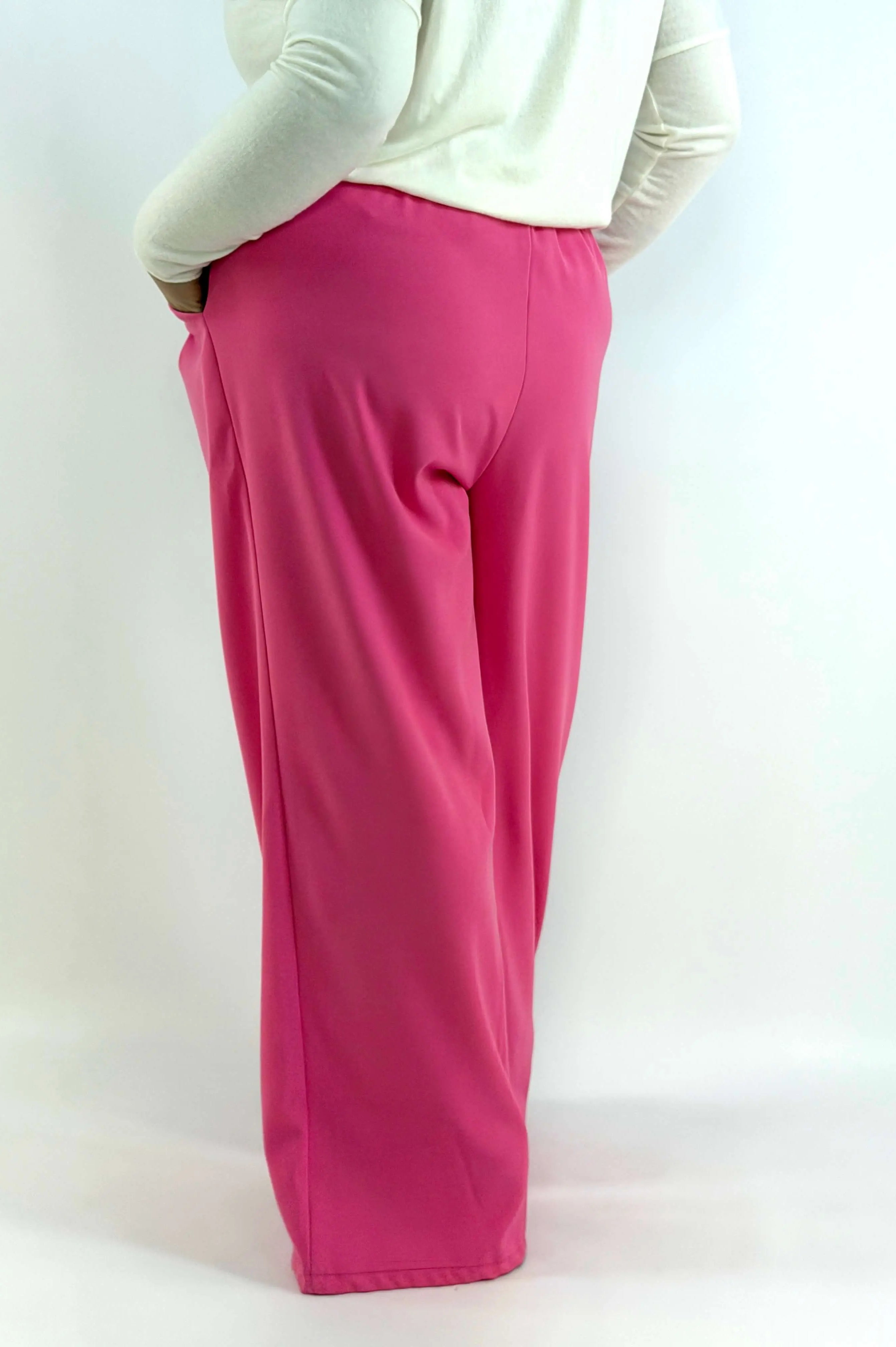 Spodnie Plus Size Szerokie Eleganckie Z Wysokim Stanem Stylowa XL