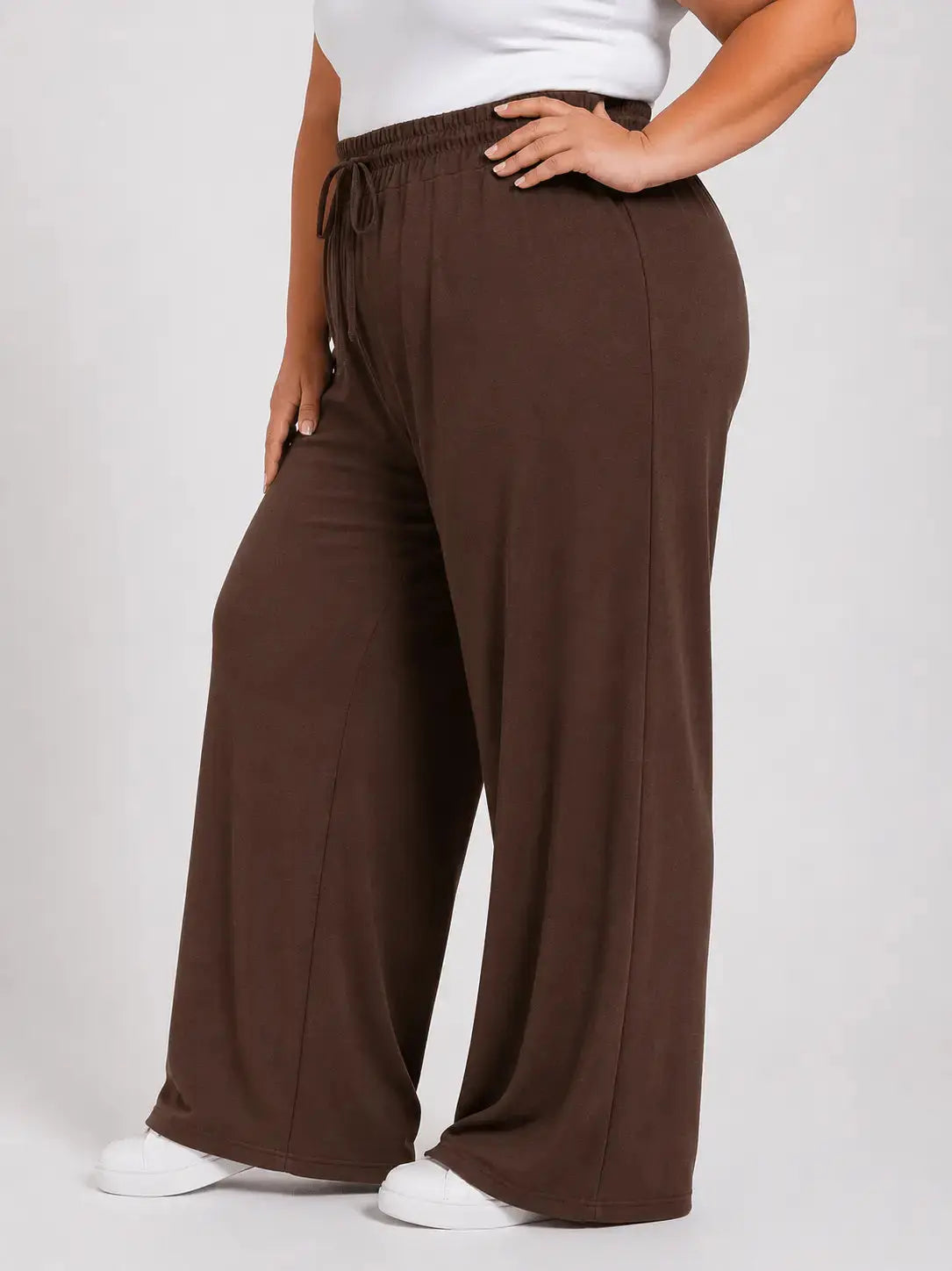 Spodnie Plus Size z szeroką prostą nogawką Stylowa XL