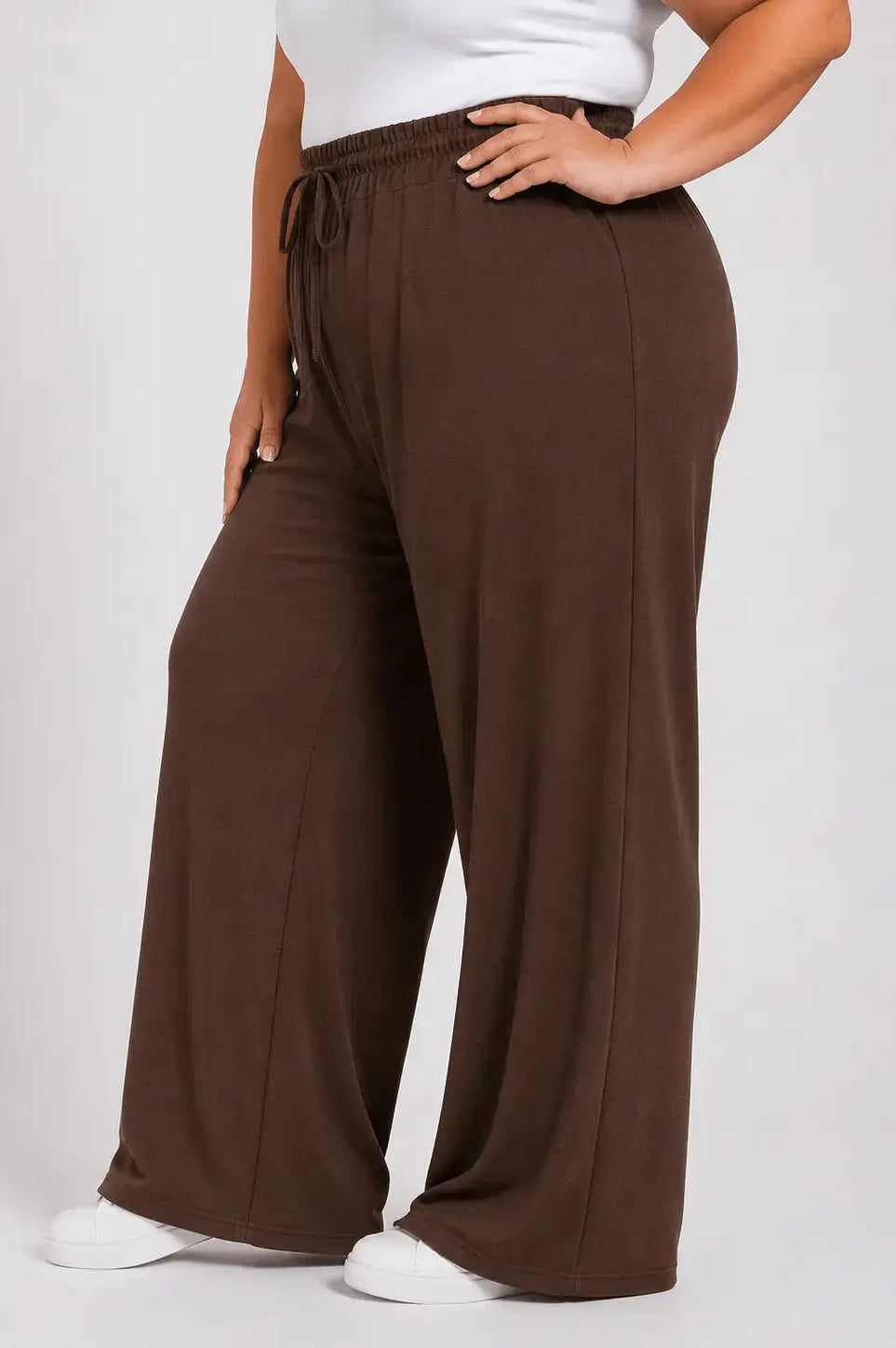 Spodnie Plus Size z szeroką prostą nogawką Stylowa XL