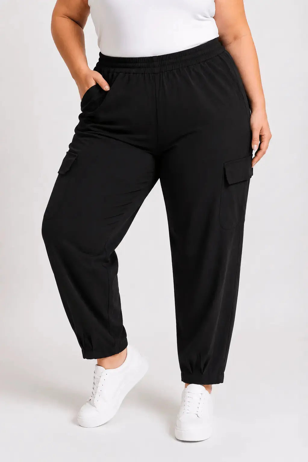 Spodnie cargo Plus Size z kieszeniami Stylowa XL
