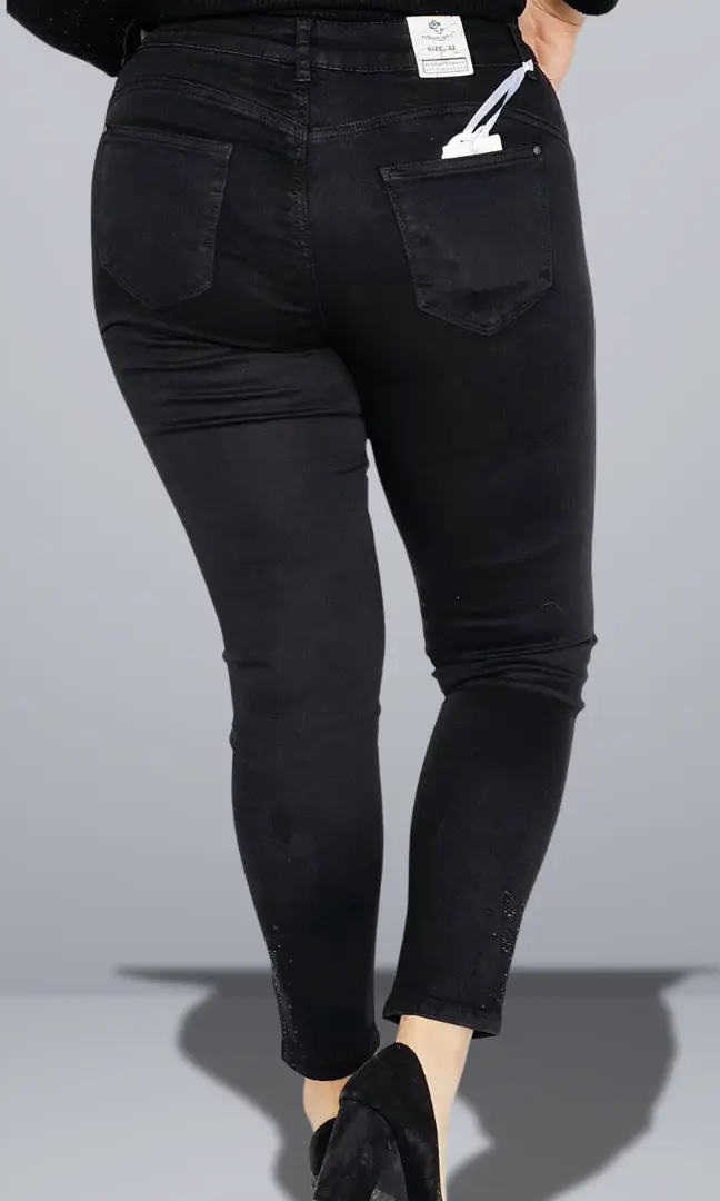 Spodnie czarne z motylami z cyrkonii Stylowa XL