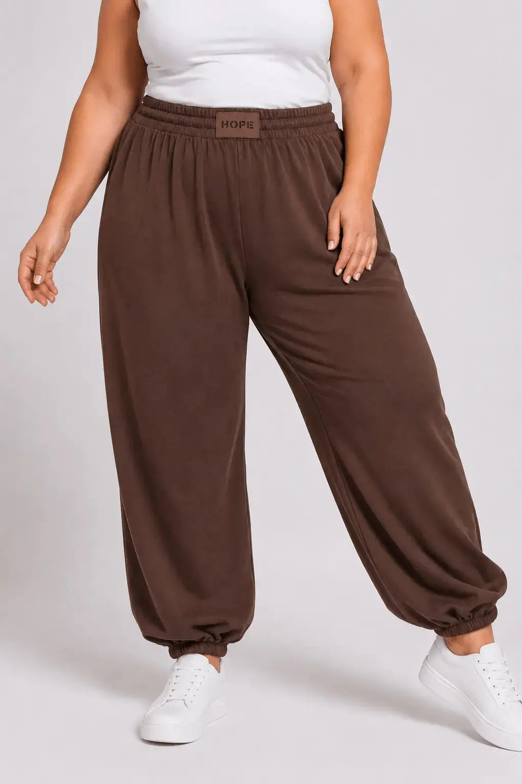 Spodnie damskie Plus Size typu jogger z gumką przy nogawce Stylowa XL