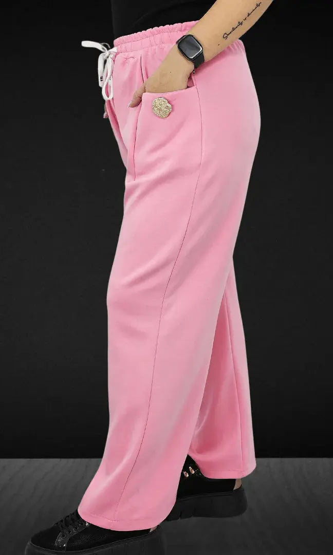 Spodnie dresowe z ozdobnym guzikiem Stylowa XL