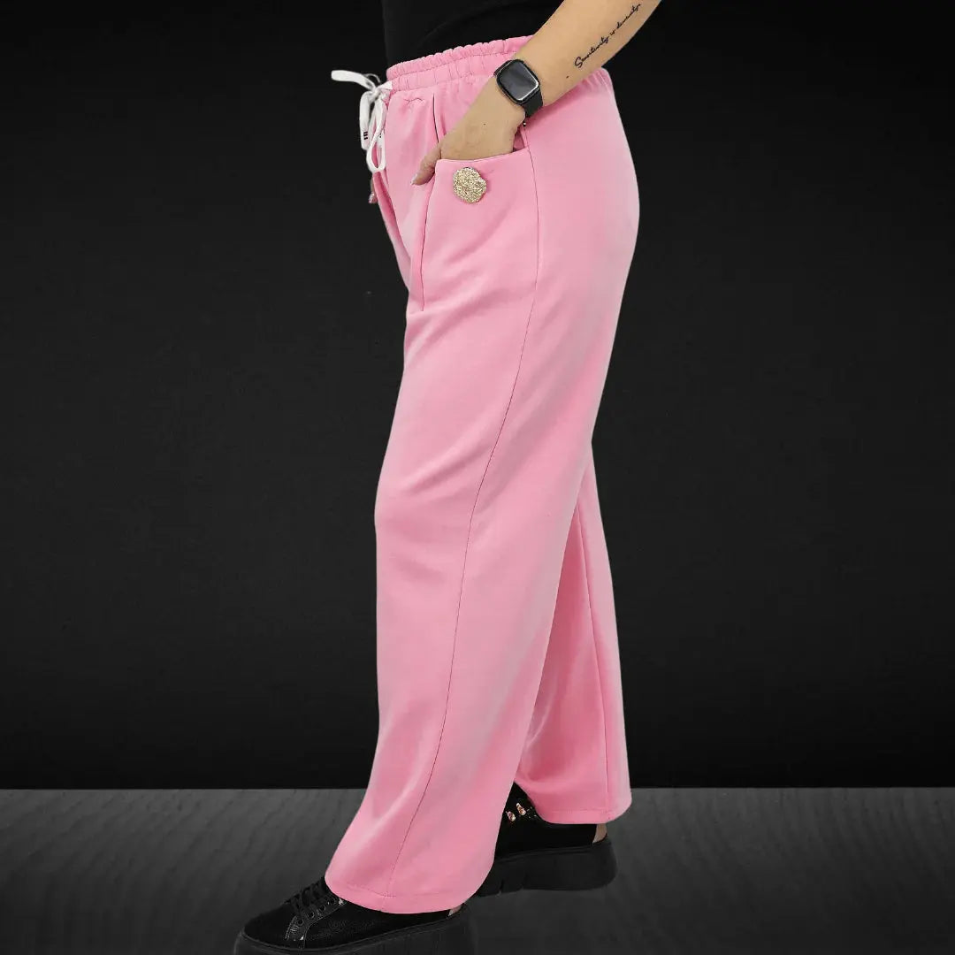 Spodnie dresowe z ozdobnym guzikiem Stylowa XL