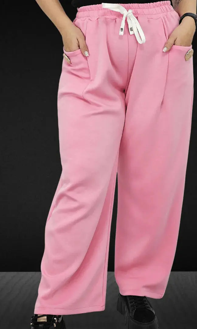 Spodnie dresowe z ozdobnym guzikiem Stylowa XL