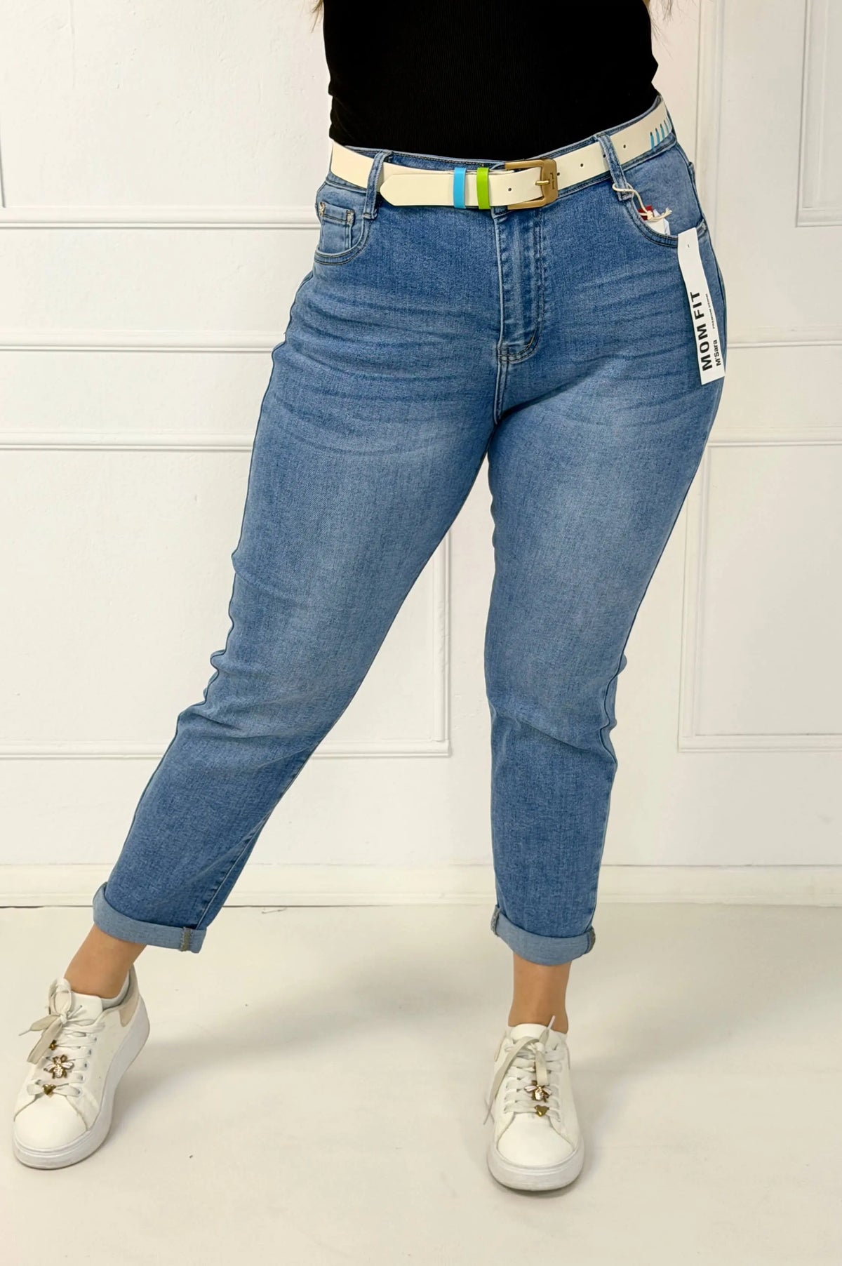 Spodnie jeansowe plus size mom fit z wysokim stanem M.Sara Stylowa XL