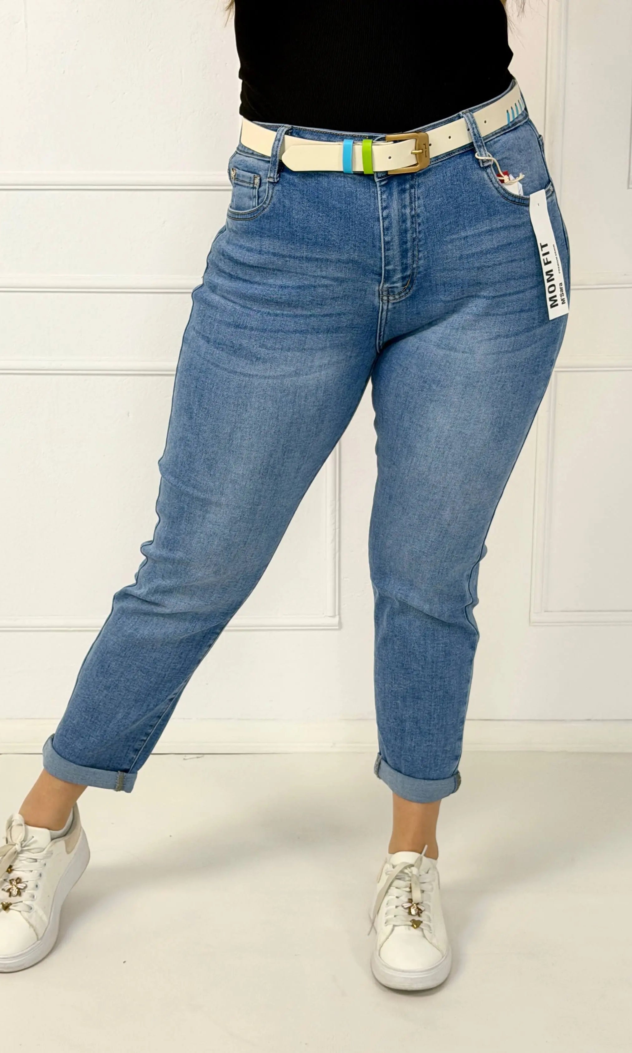 Spodnie jeansowe plus size mom fit z wysokim stanem M.Sara Stylowa XL