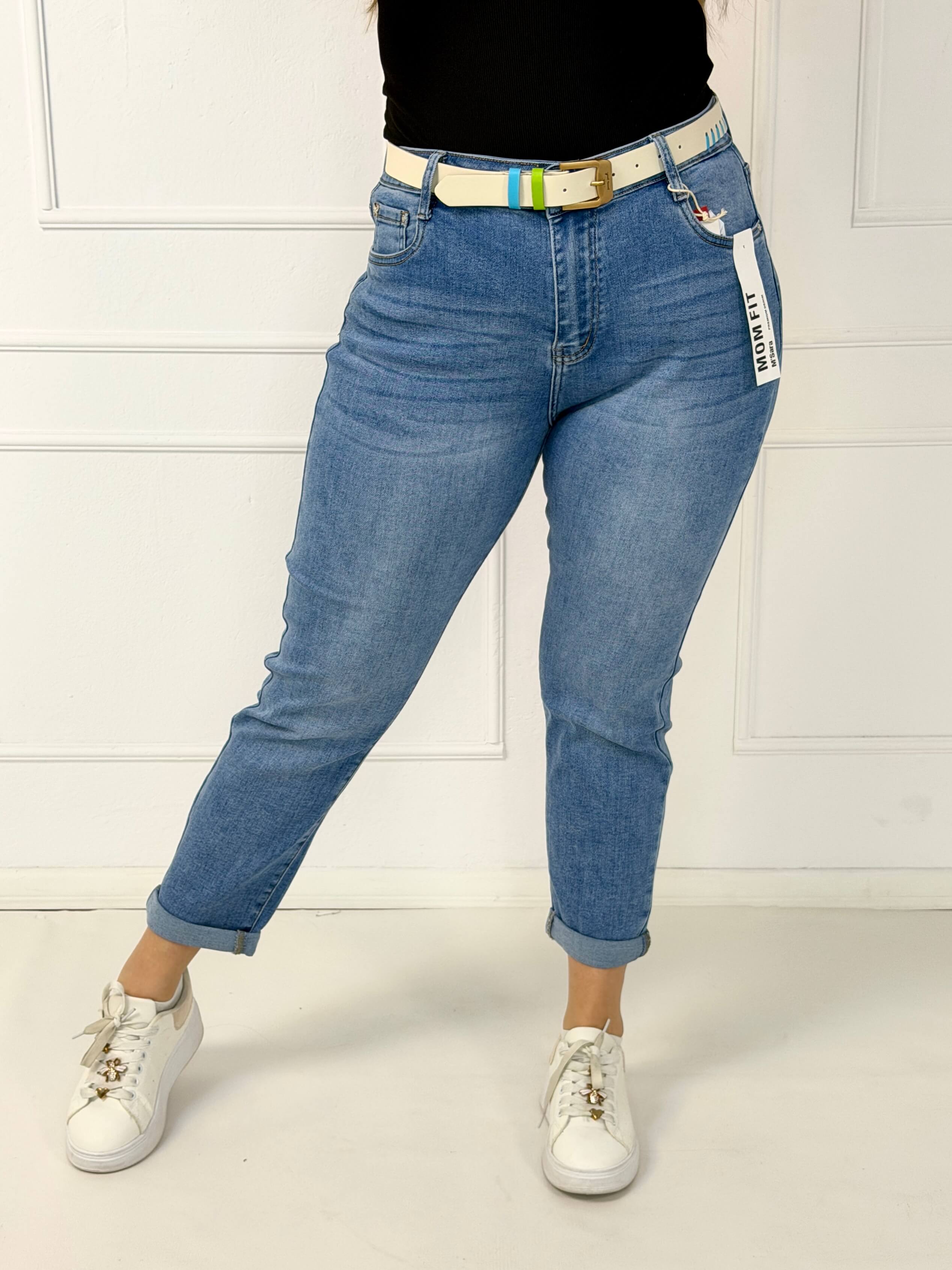 Spodnie jeansowe plus size mom fit z wysokim stanem M.Sara Stylowa XL