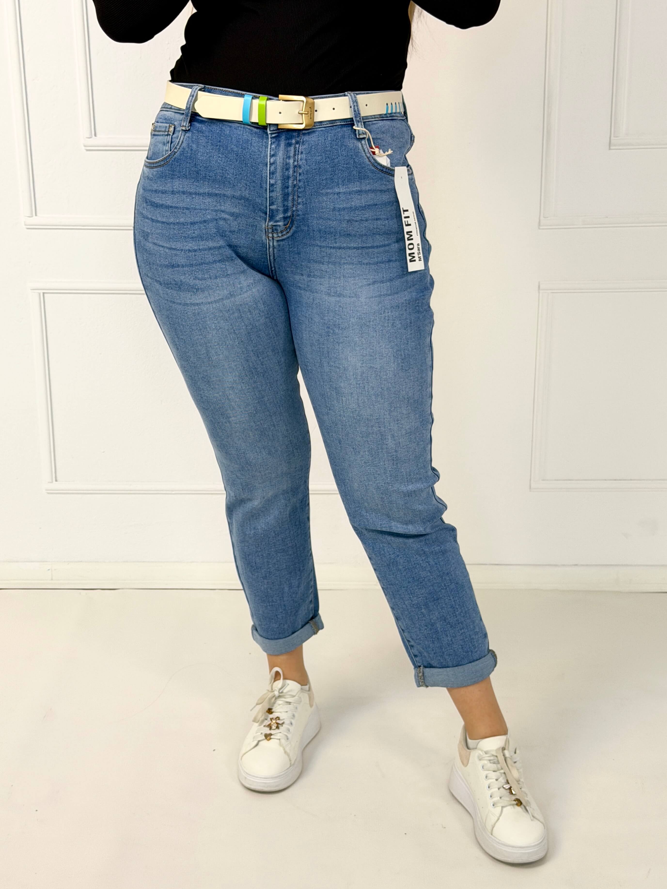 Spodnie jeansowe plus size mom fit z wysokim stanem M.Sara Stylowa XL