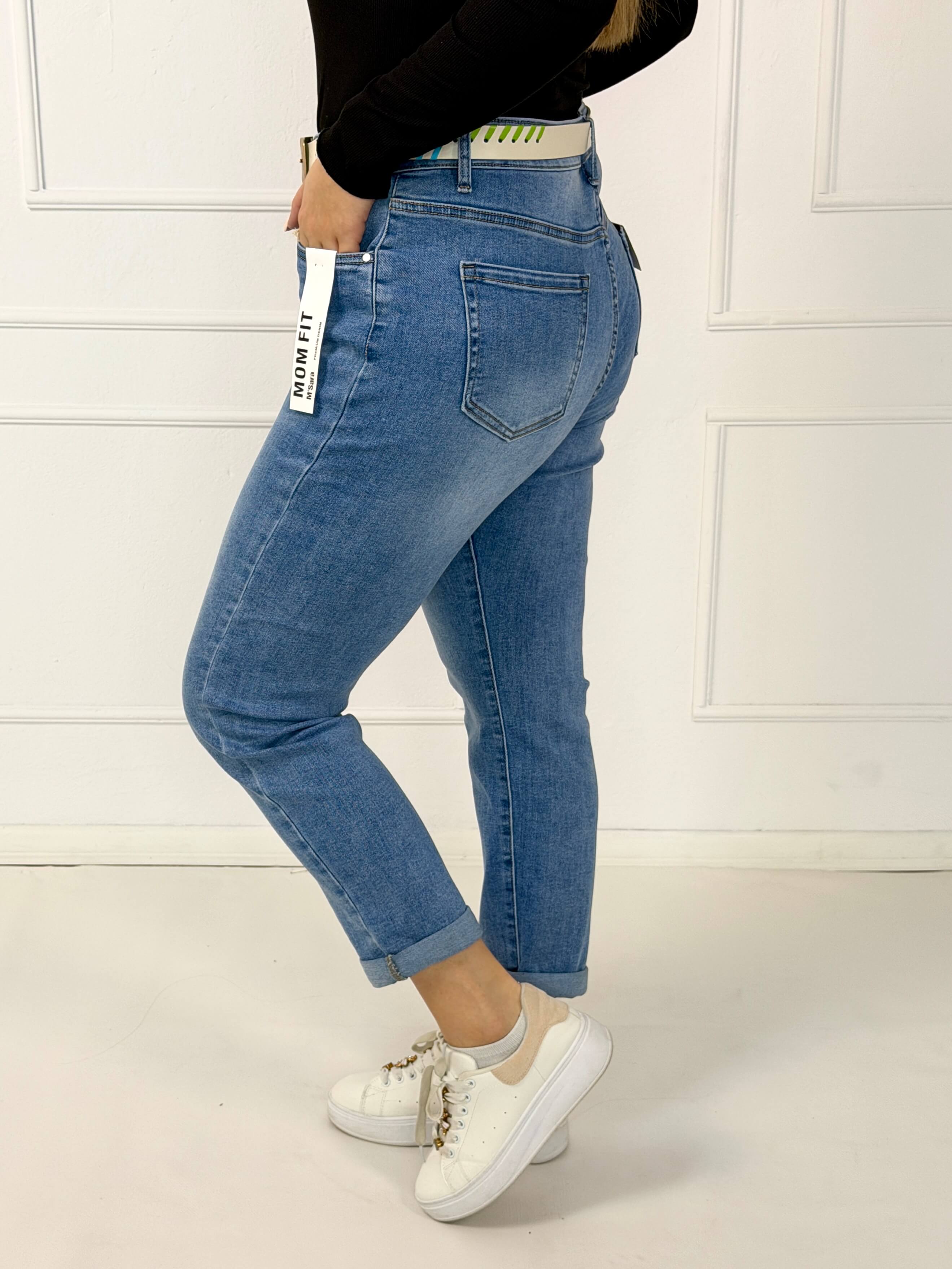 Spodnie jeansowe plus size mom fit z wysokim stanem M.Sara Stylowa XL