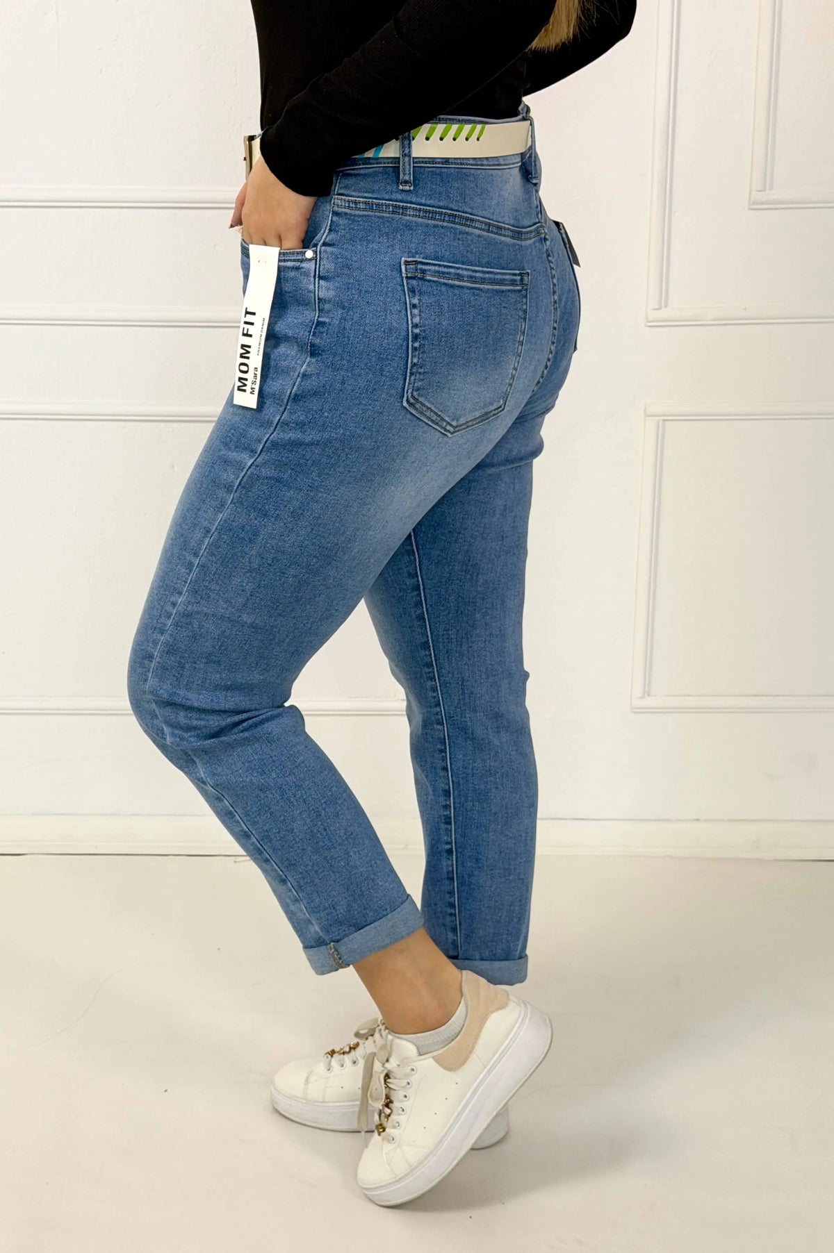 Spodnie jeansowe plus size mom fit z wysokim stanem M.Sara Stylowa XL