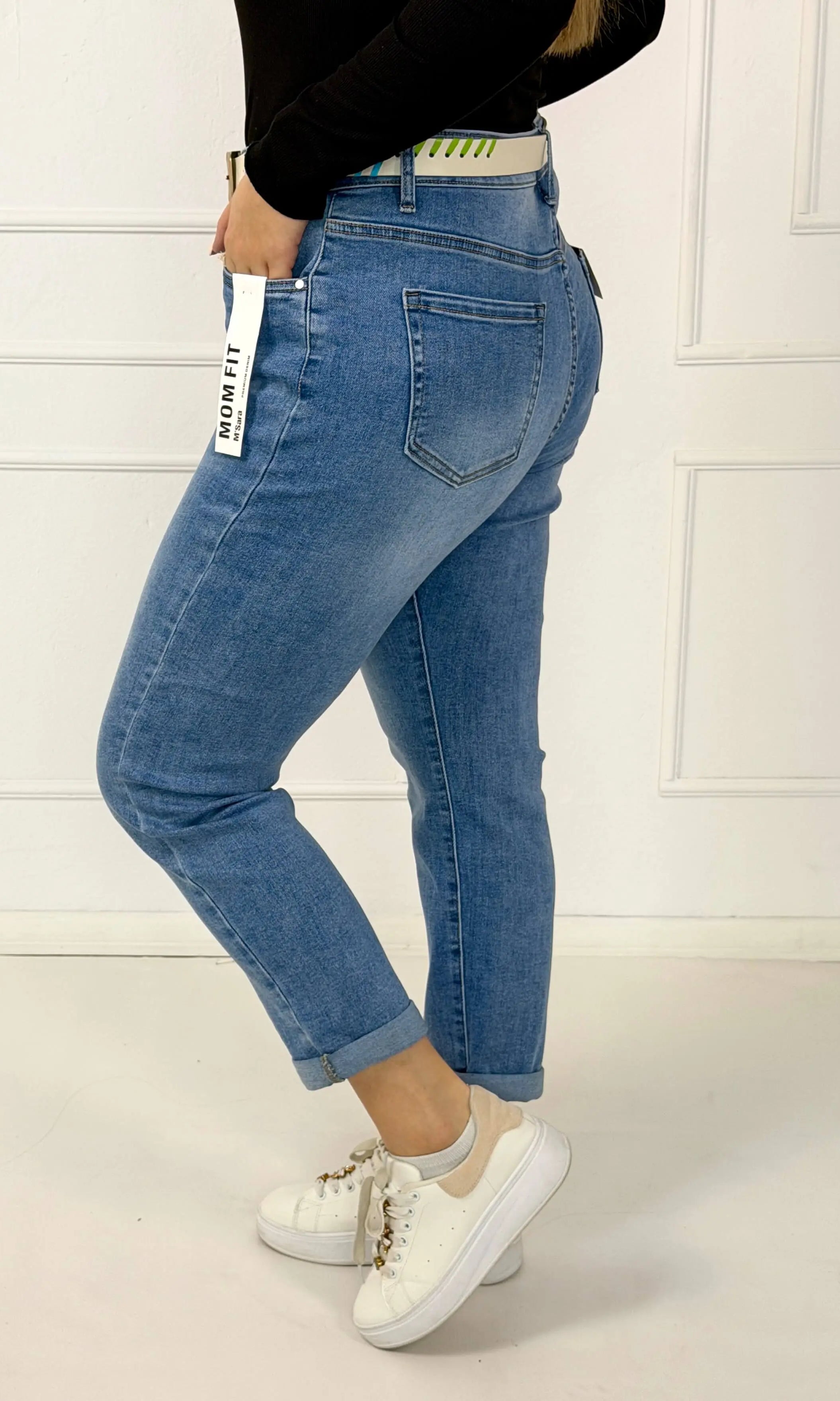 Spodnie jeansowe plus size mom fit z wysokim stanem M.Sara Stylowa XL