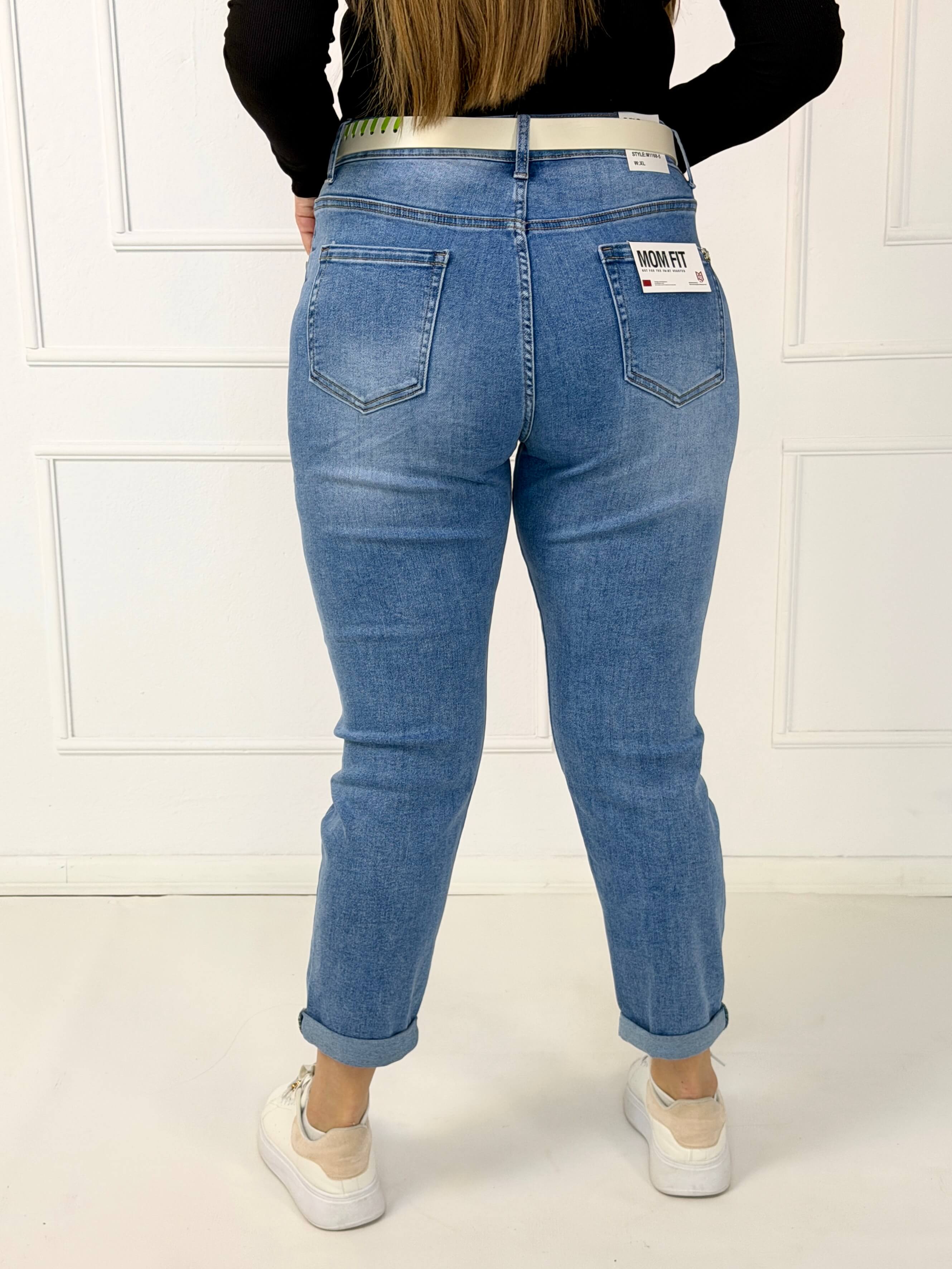 Spodnie jeansowe plus size mom fit z wysokim stanem M.Sara Stylowa XL