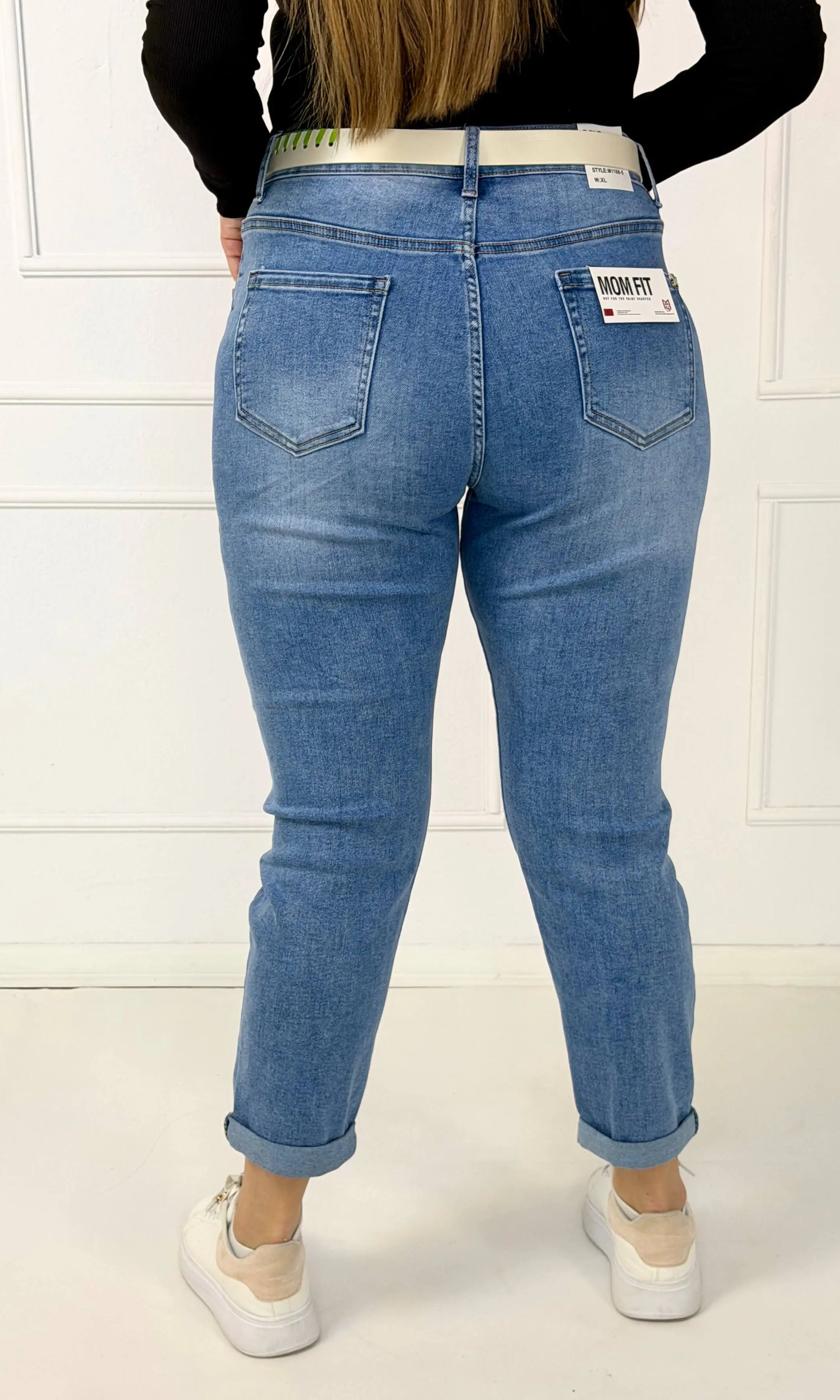 Spodnie jeansowe plus size mom fit z wysokim stanem M.Sara Stylowa XL