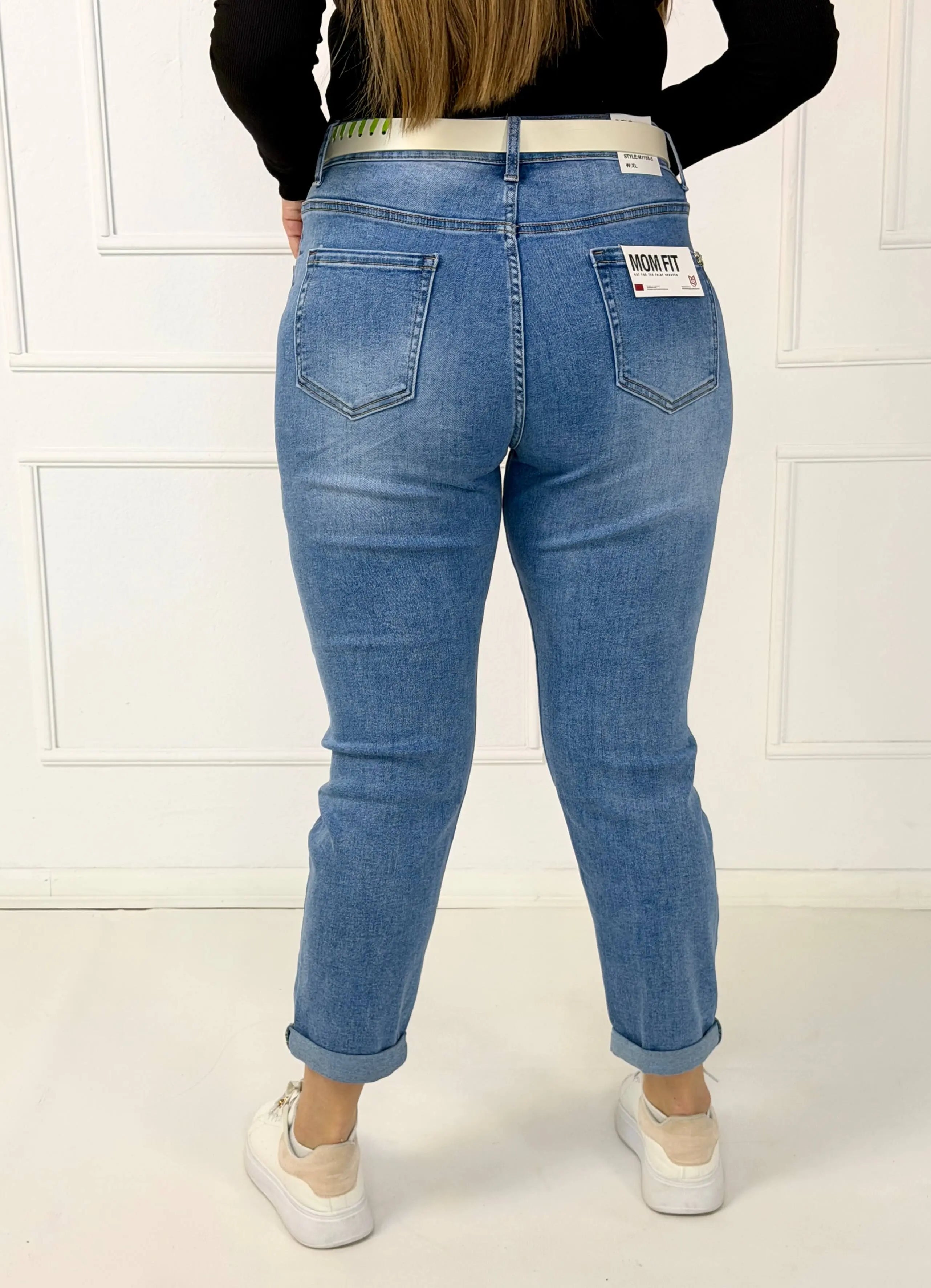 Spodnie jeansowe plus size mom fit z wysokim stanem M.Sara Stylowa XL