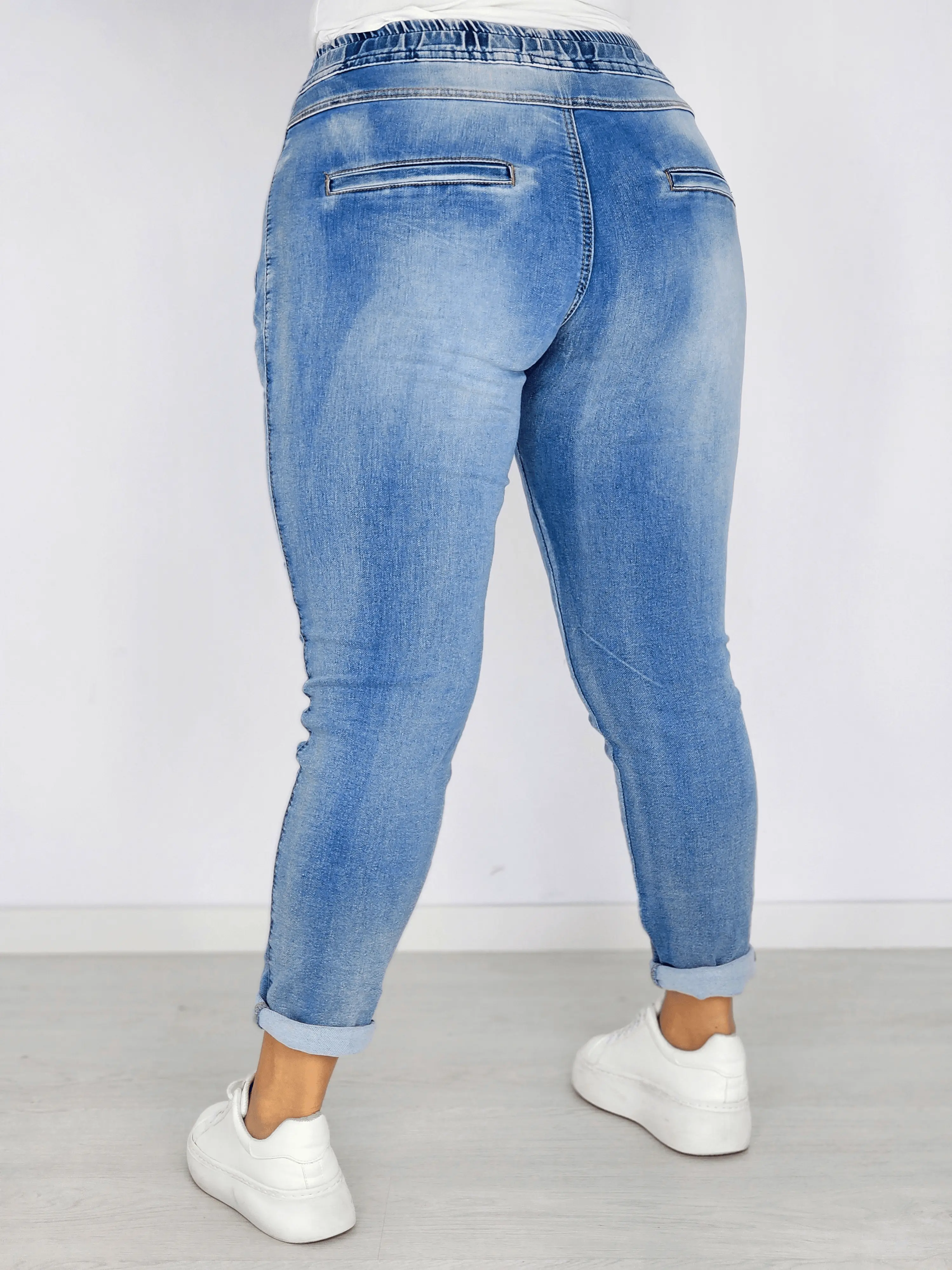 Spodnie jeansowe z kieszeniami zapinanymi na zamek Stylowa XL