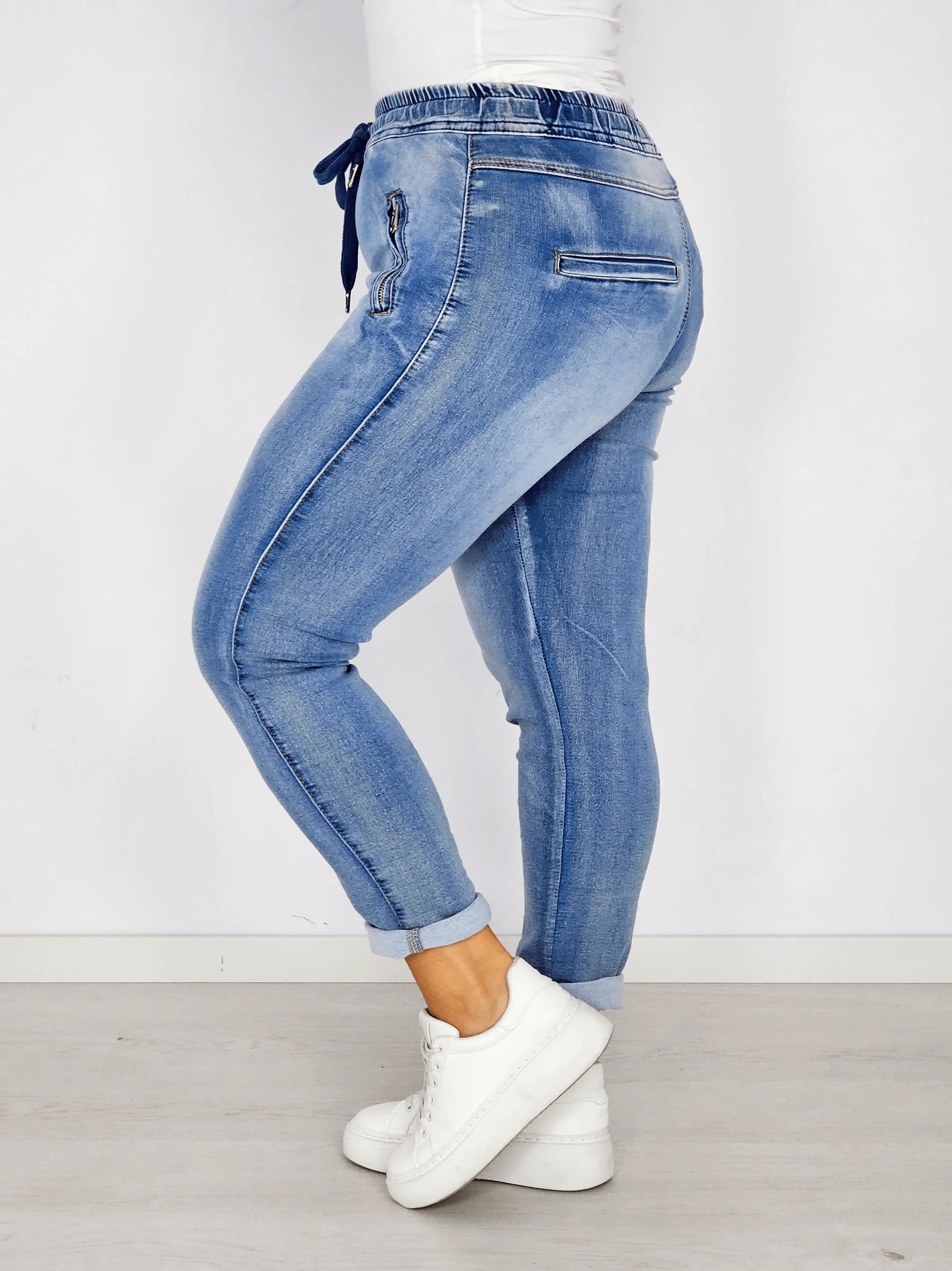 Spodnie jeansowe z kieszeniami zapinanymi na zamek Stylowa XL