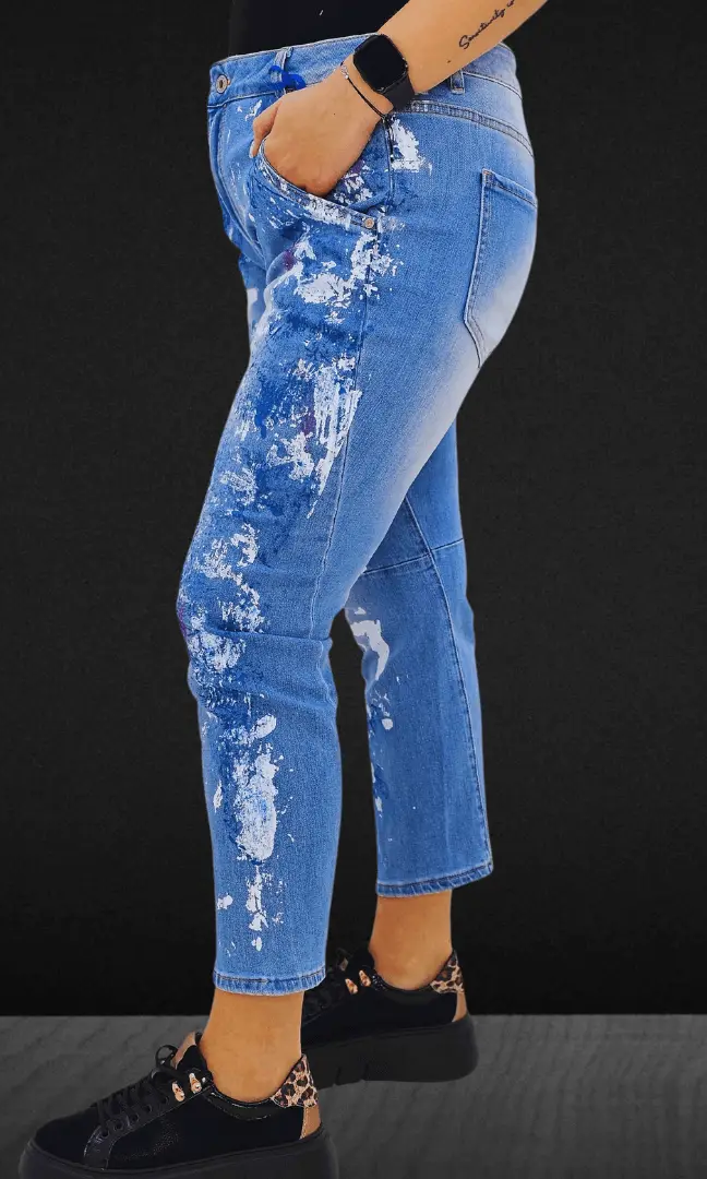 Spodnie jeansowe z napisem "LOVE Stylowa XL