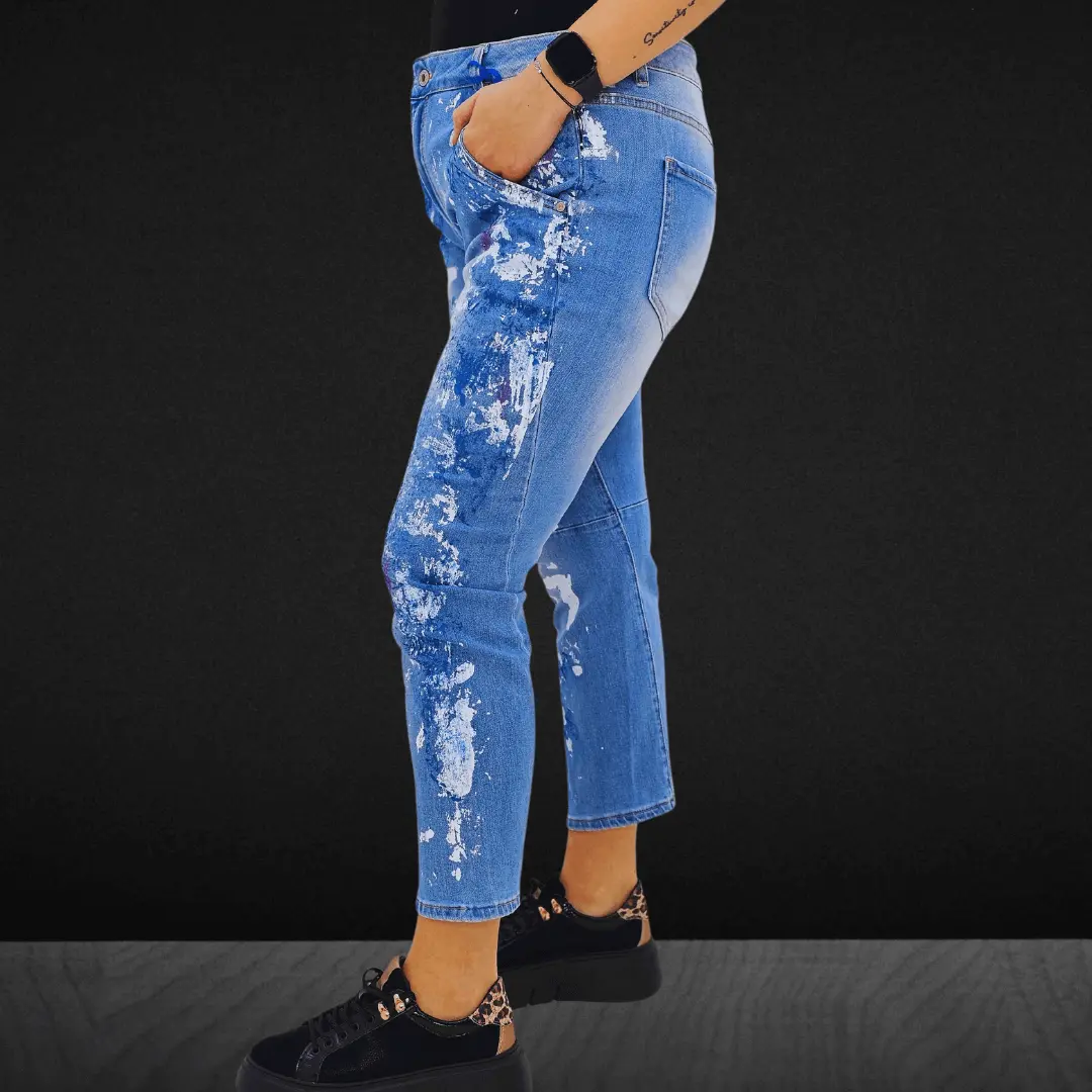 Spodnie jeansowe z napisem "LOVE Stylowa XL