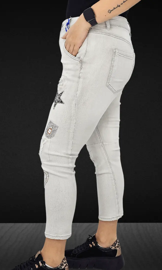 Spodnie jeansowe z napisem "LOVE Stylowa XL