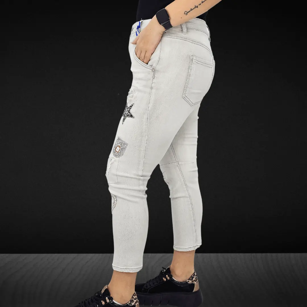 Spodnie jeansowe z napisem "LOVE Stylowa XL