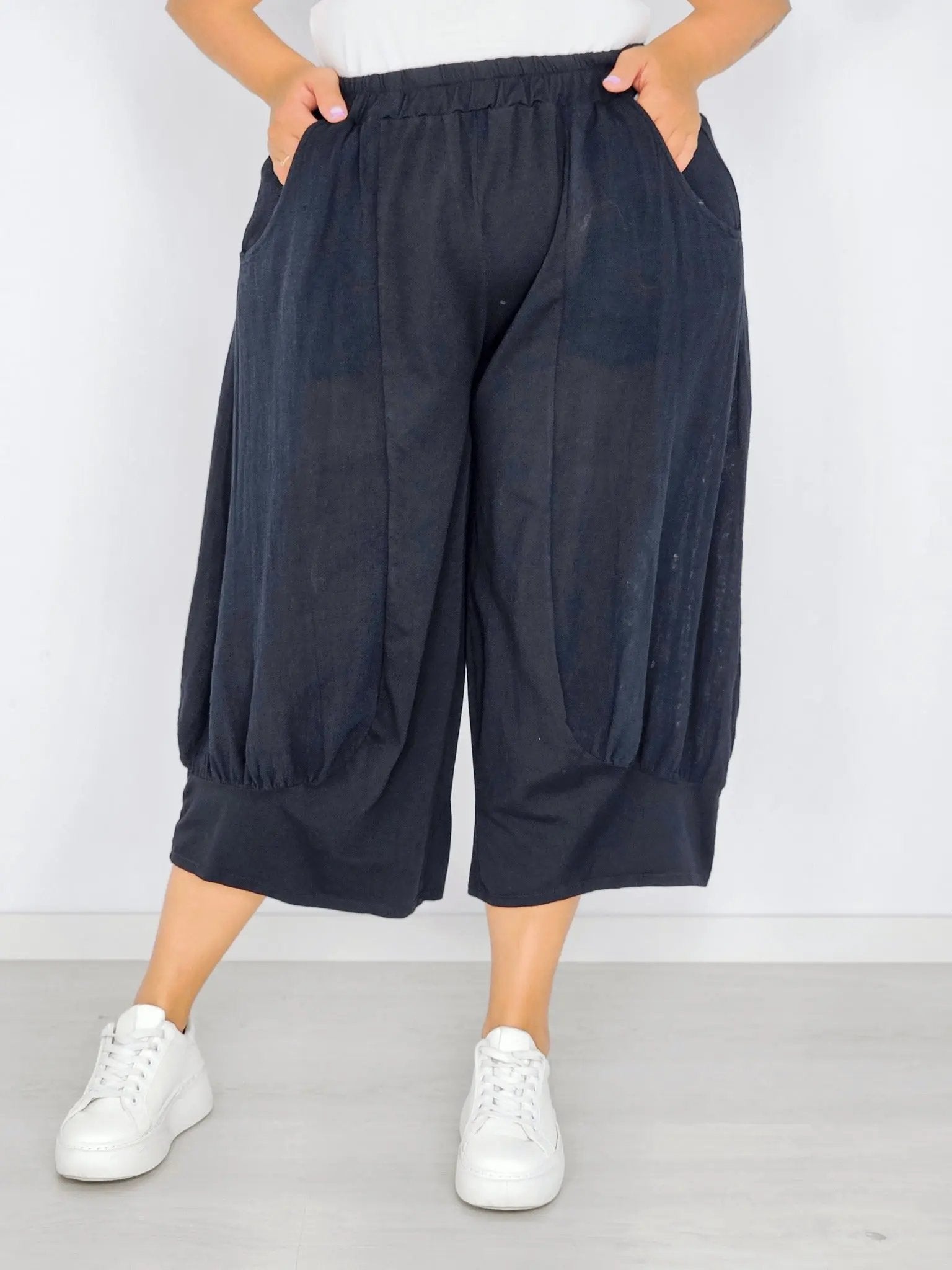 Spodnie kuloty z marszczeniem Stylowa XL