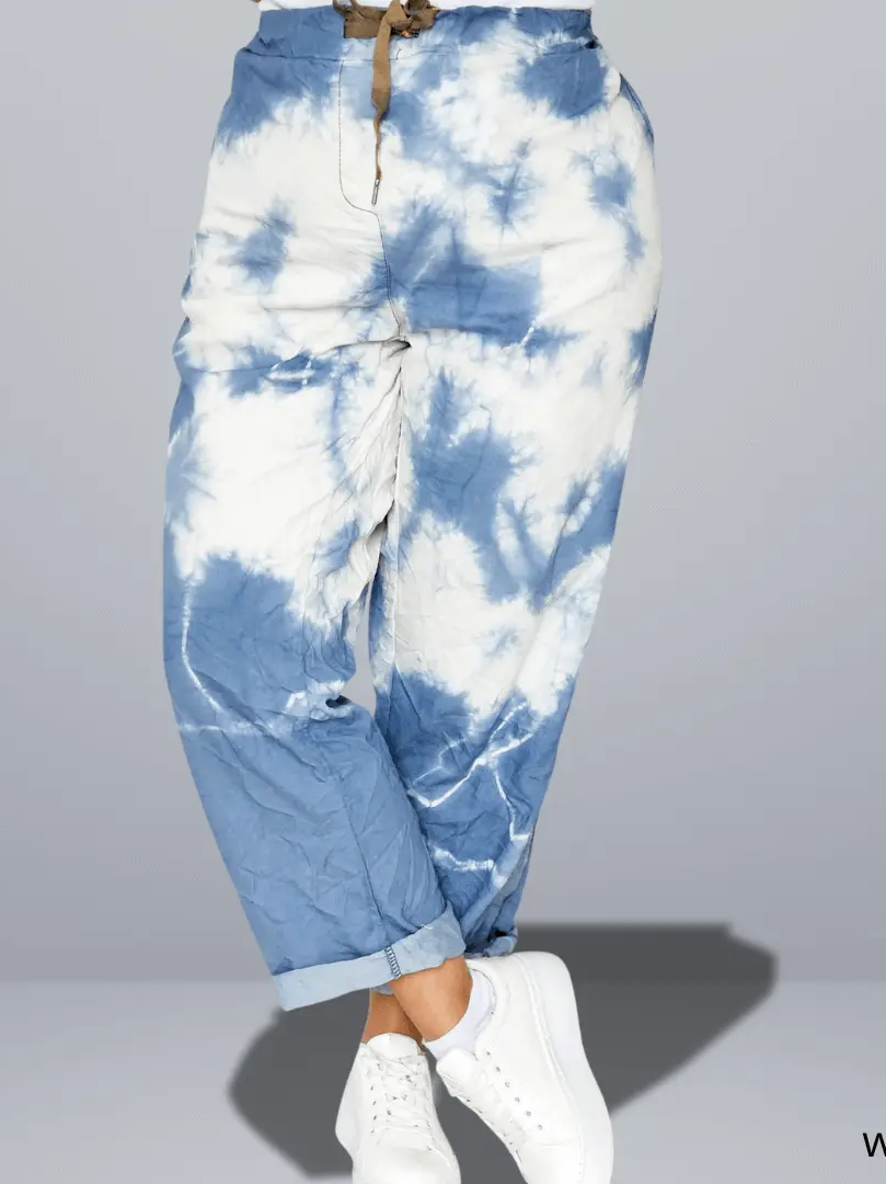 Spodnie materiałowe z wzorem po całości Stylowa XL