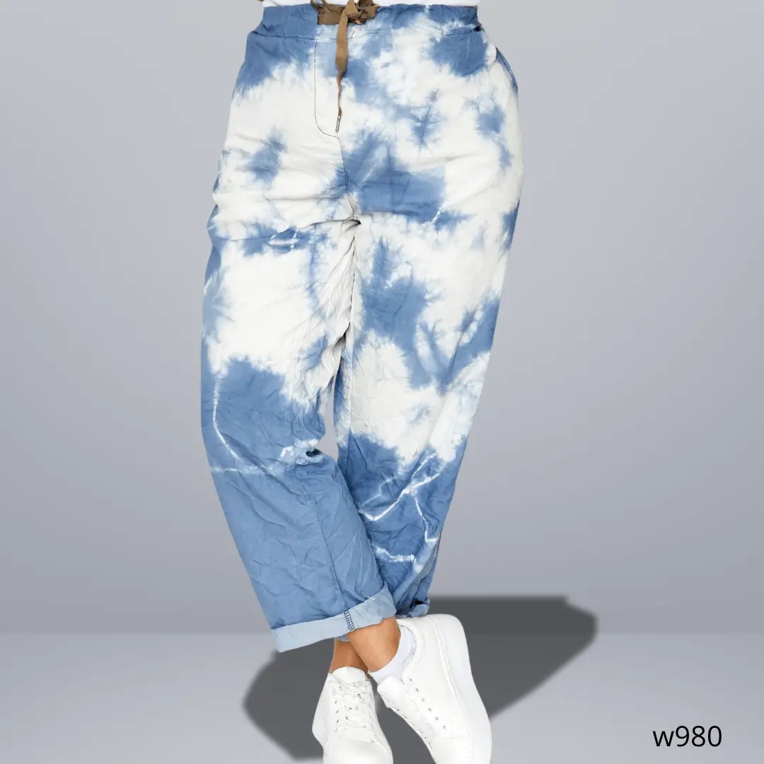 Spodnie materiałowe z wzorem po całości Stylowa XL